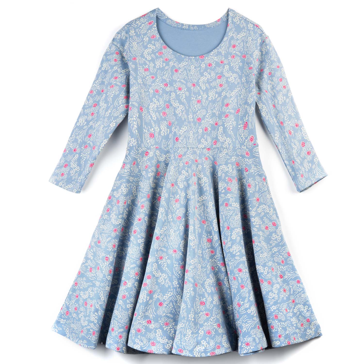 Kids Organic Cotton 3/4 Sleeve Twirl Dress: Cherry Blossom | Color: Cherry Blossom | size: 4T Refurbished - N/A (Note: There is no well-known brand named "M refurbished available on Cerqular