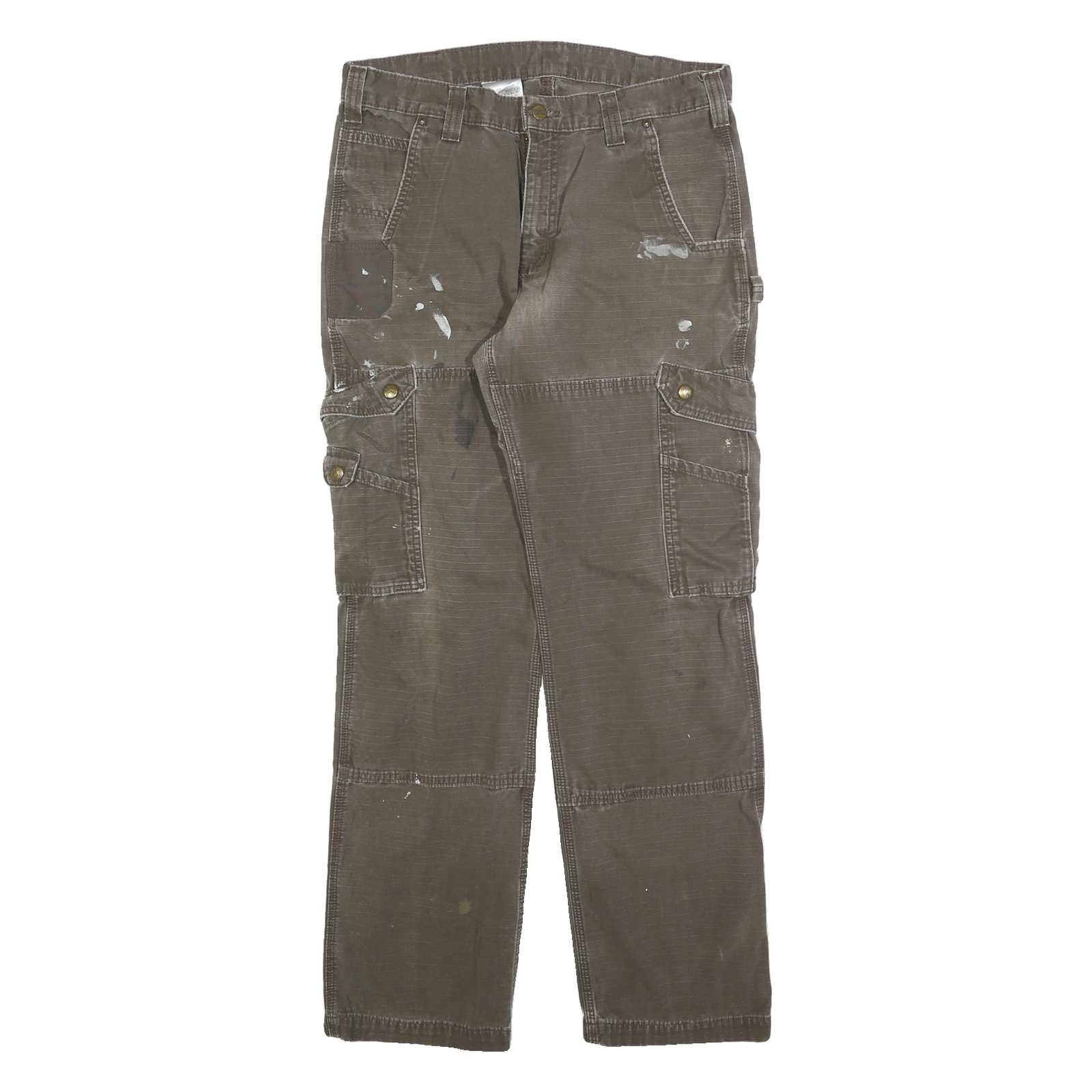 CARHARTT Mens Cotton Blend Brown Regular Fit Straight Leg Trousers W32 L32 Refurbished - N/A refurbished available on Cerqular