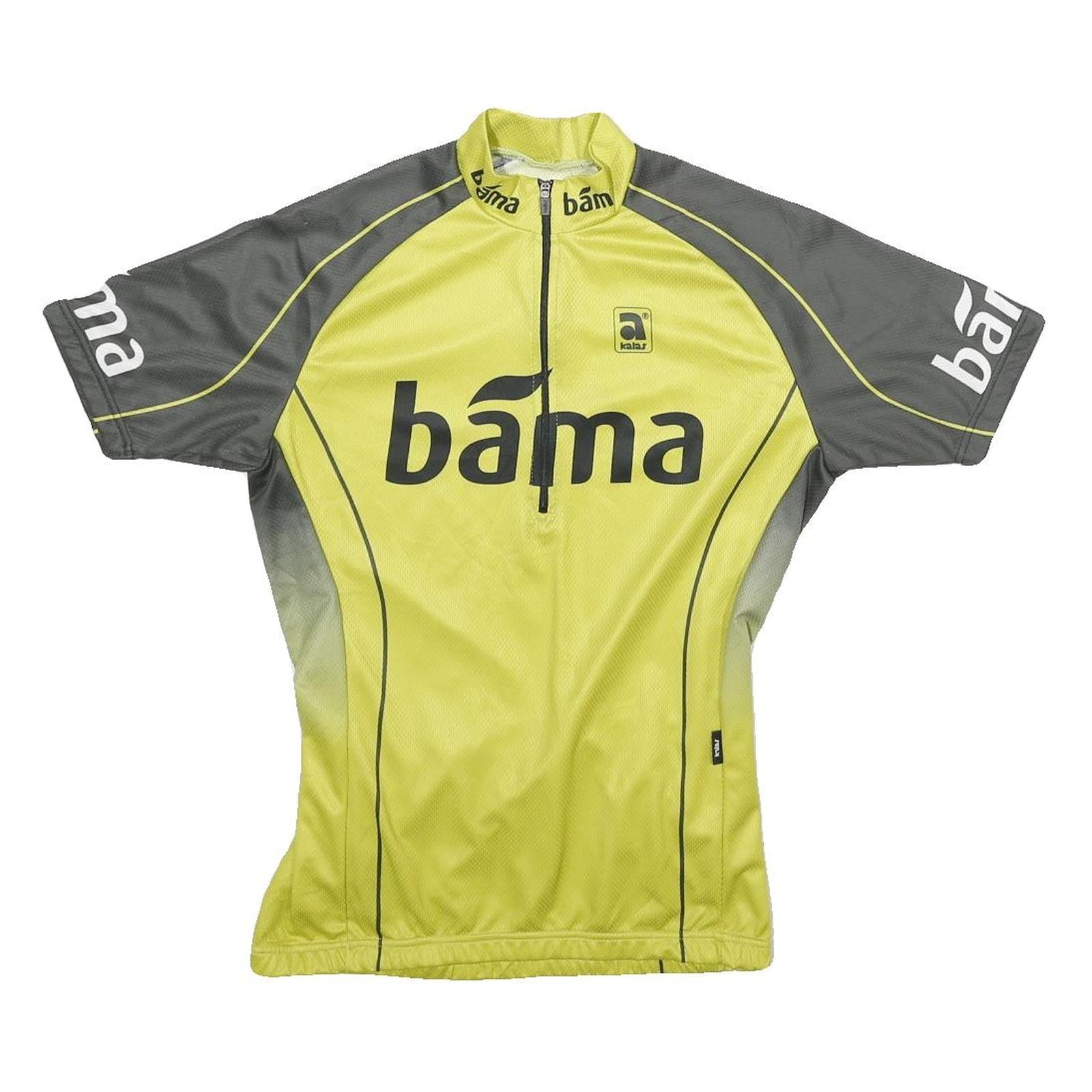 Mens Yellow & Grey Sport Zip Neck Cycling T-Shirt M Short Sleeve Polyester Refurbished - N/A refurbished available on Cerqular