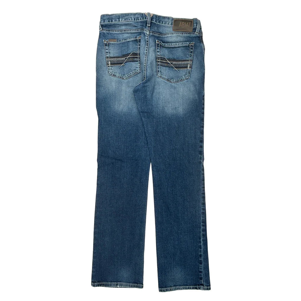 Ariat Boot Cut Jeans - 33W 36L Blue Cotton Refurbished - Thrifted (note: this is a term often used to describe second- refurbished available on Cerqular