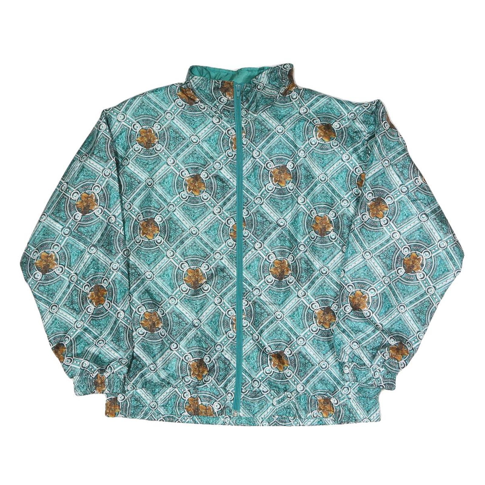 SUNTERRA Womens Green Polyester Blend Zip Jacket M Printed Pattern Lightweight Refurbished - N/A refurbished available on Cerqular