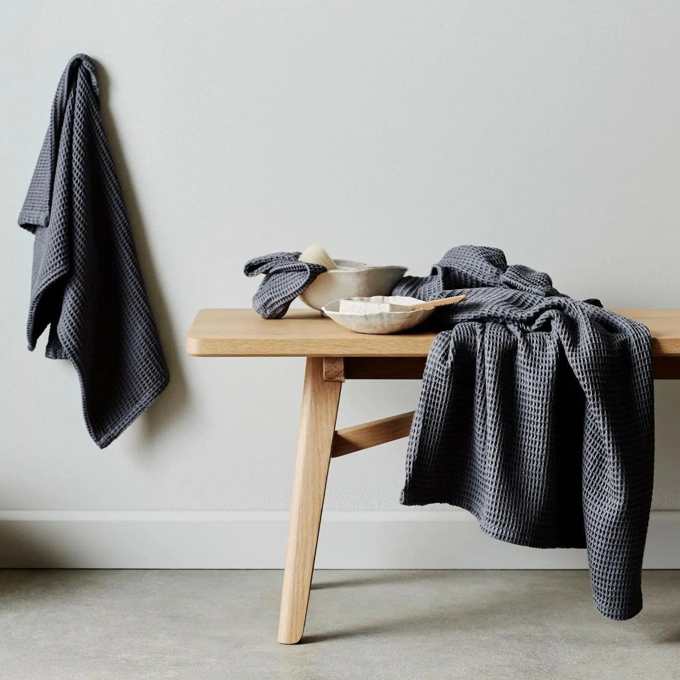 Bamboo Waffle Towel Set | Color: Slate | Size: One Size Refurbished - Ettitude refurbished available on Cerqular
