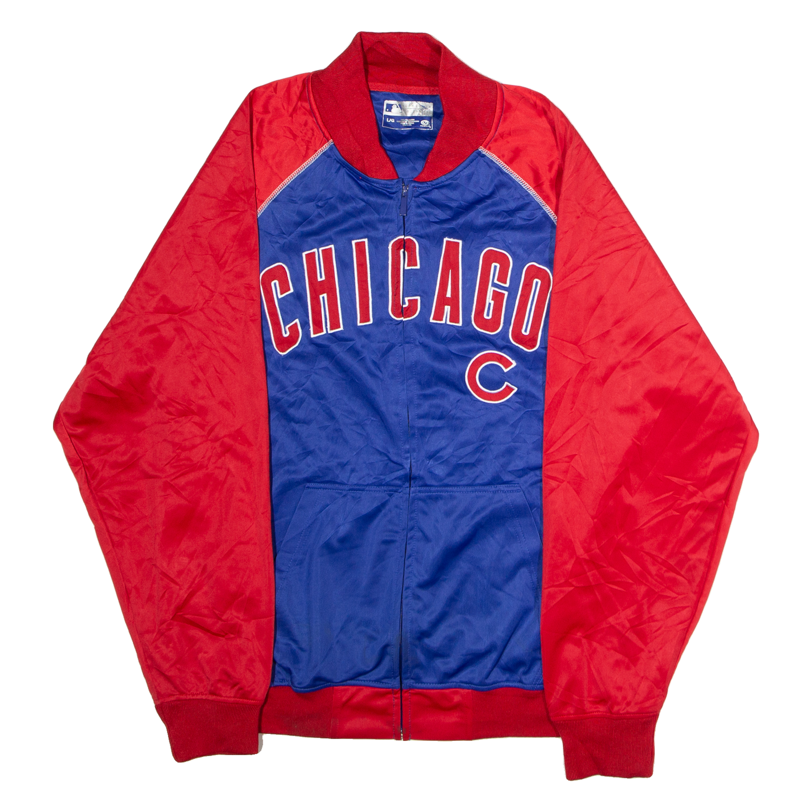 MLB Chicago Cubs Mens Track Jacket Blue Colourblock L Refurbished - N/A refurbished available on Cerqular