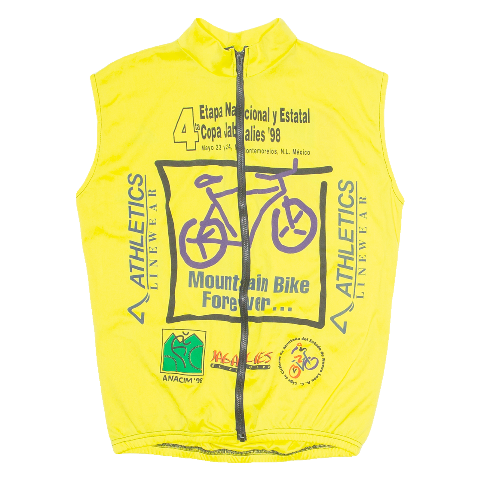 ATHLETICS LINEWEAR Cycling Mens Jersey Yellow Sleeveless 1/4 Zip M Refurbished - N/A refurbished available on Cerqular