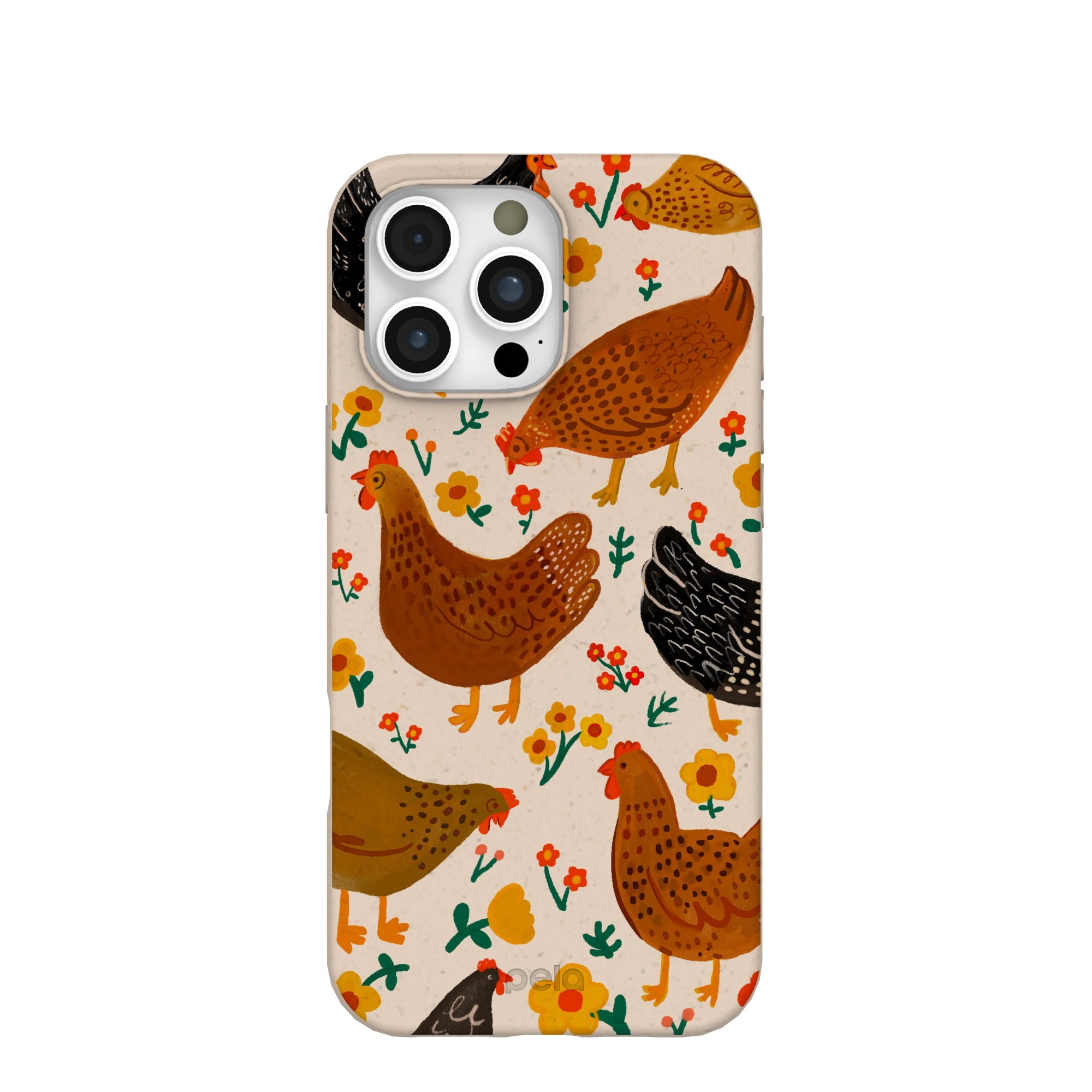 Seashell Chicken Garden iPhone 16 Pro Max Case Refurbished - Pela Case refurbished available on Cerqular