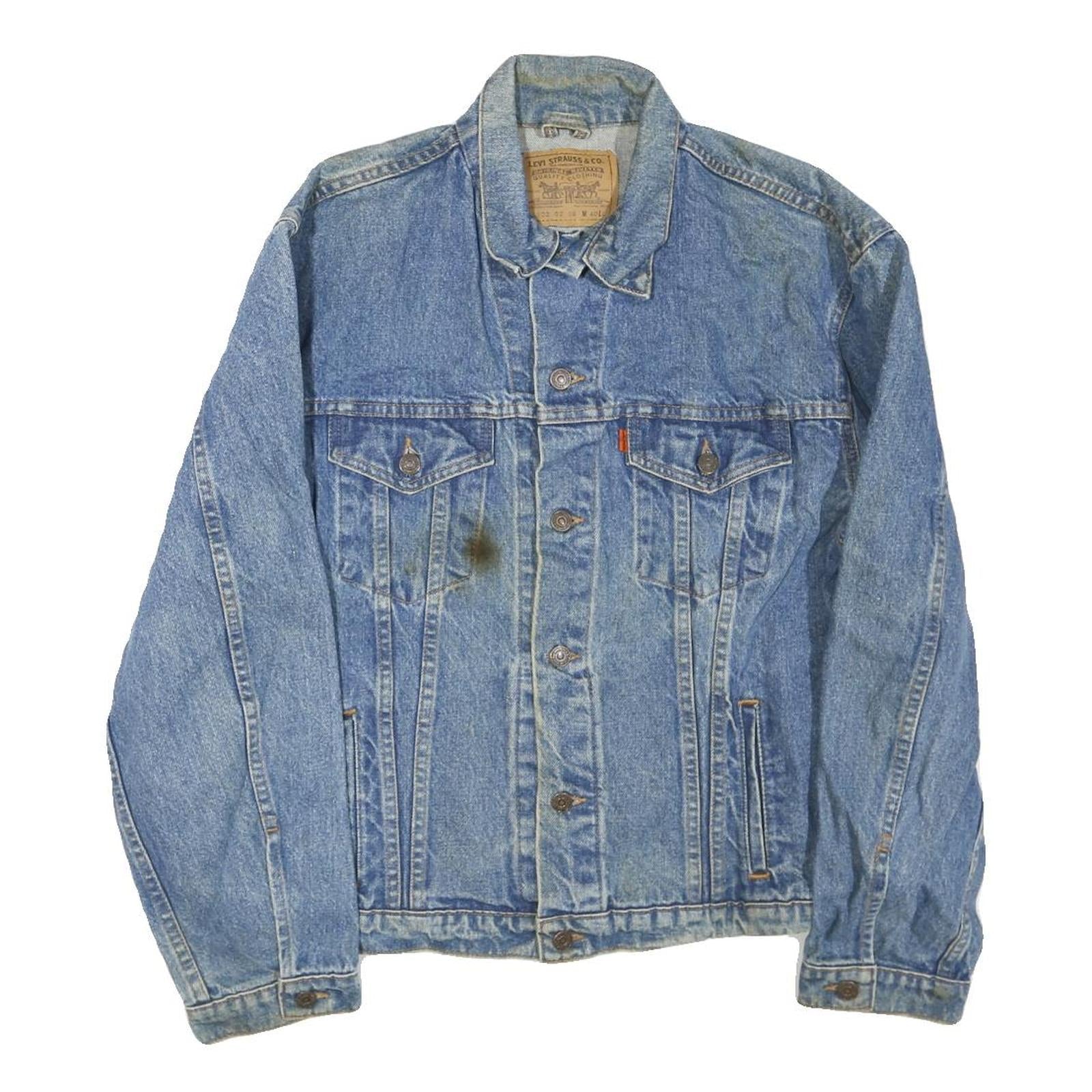 LEVI'S Mens Blue Cotton Blend Denim Jacket L Button Closure Classic Fit Refurbished - N/A refurbished available on Cerqular