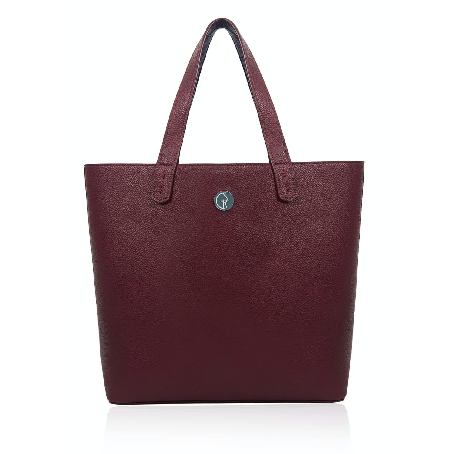 Reversible Vegan Tote In Navy & Red Refurbished - The Morphbag by GSK refurbished available on Cerqular