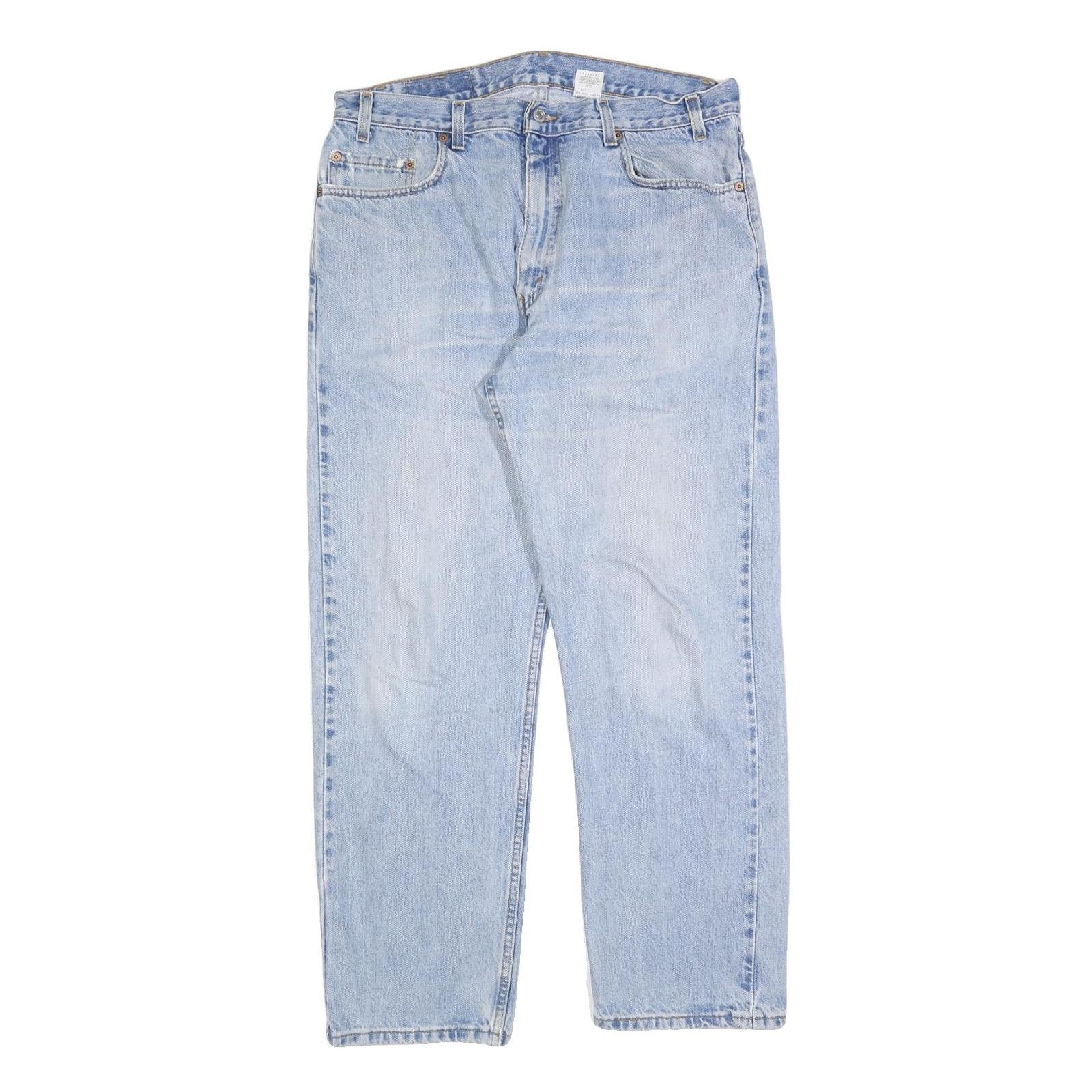 LEVI'S 505 Mens Jeans Blue Regular Straight Denim Light W36 L30 Classic Fit Zip Refurbished - N/A refurbished available on Cerqular