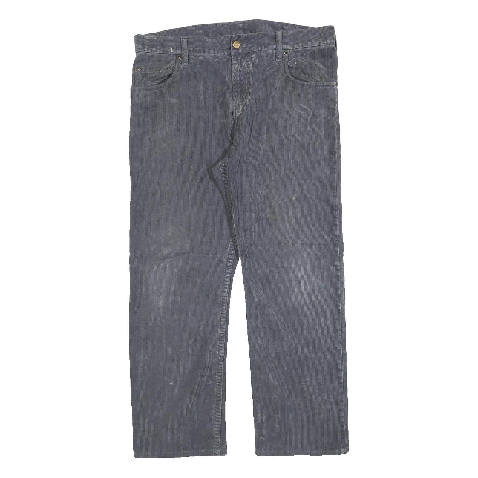 CARHARTT Mens Relaxed Navy Blue Corduroy Trousers W37 L27 Workwear Zip Closure Refurbished - N/A refurbished available on Cerqular