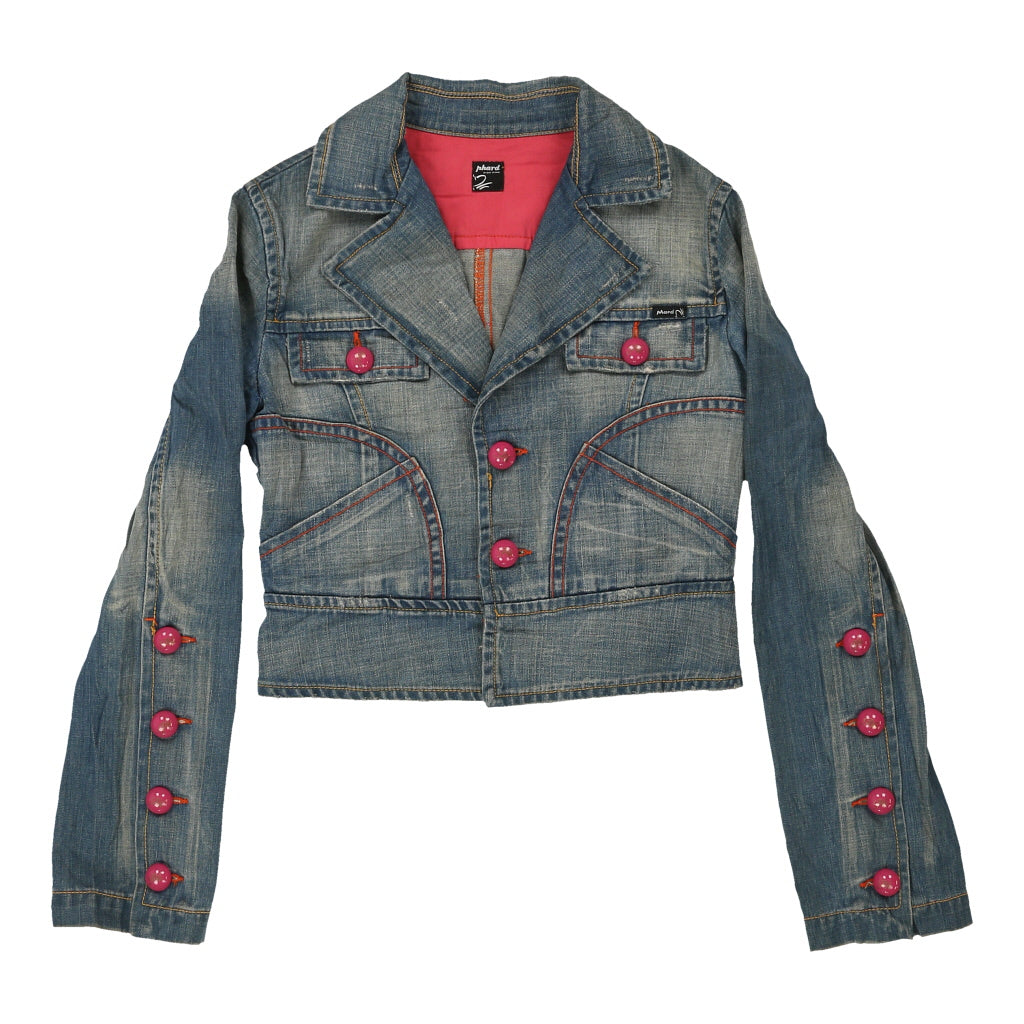 Y2K Phard Cropped Denim Jacket - Small Blue Cotton Refurbished - Thrifted (note: this is a term often used to describe second- refurbished available on Cerqular