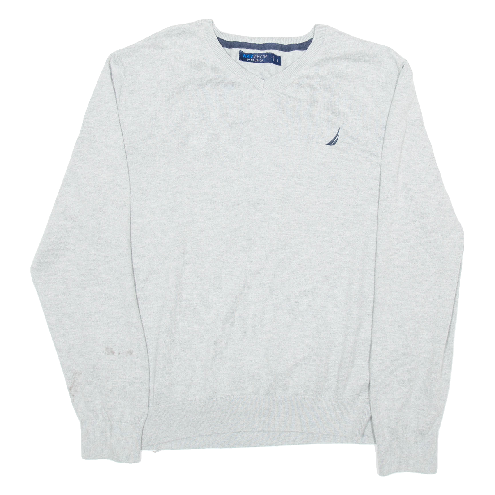 NAUTICA Mens Jumper Grey V-Neck Tight Knit L Refurbished - N/A refurbished available on Cerqular