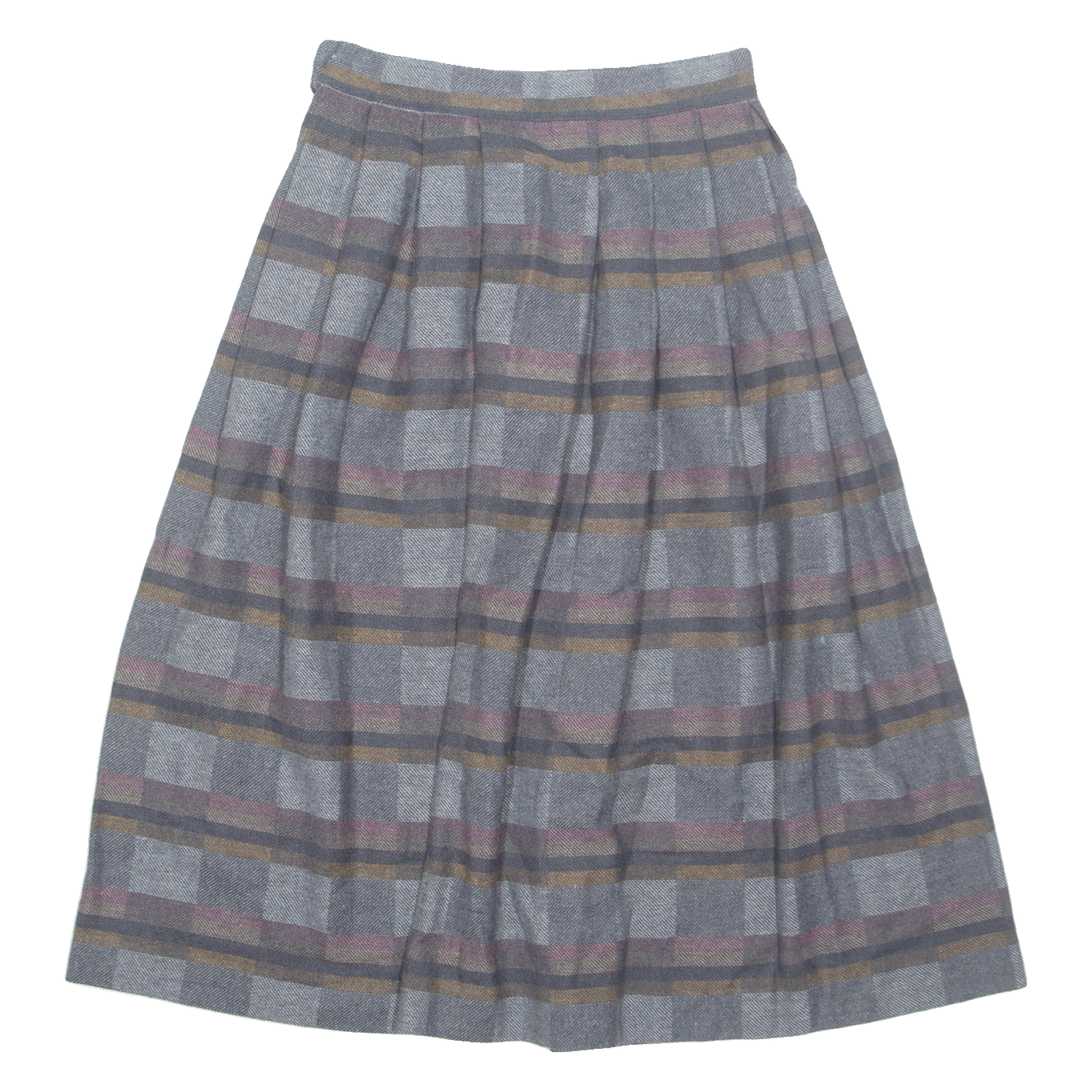 Womens A-Line Skirt Grey Midi Striped XS Refurbished - N/A refurbished available on Cerqular