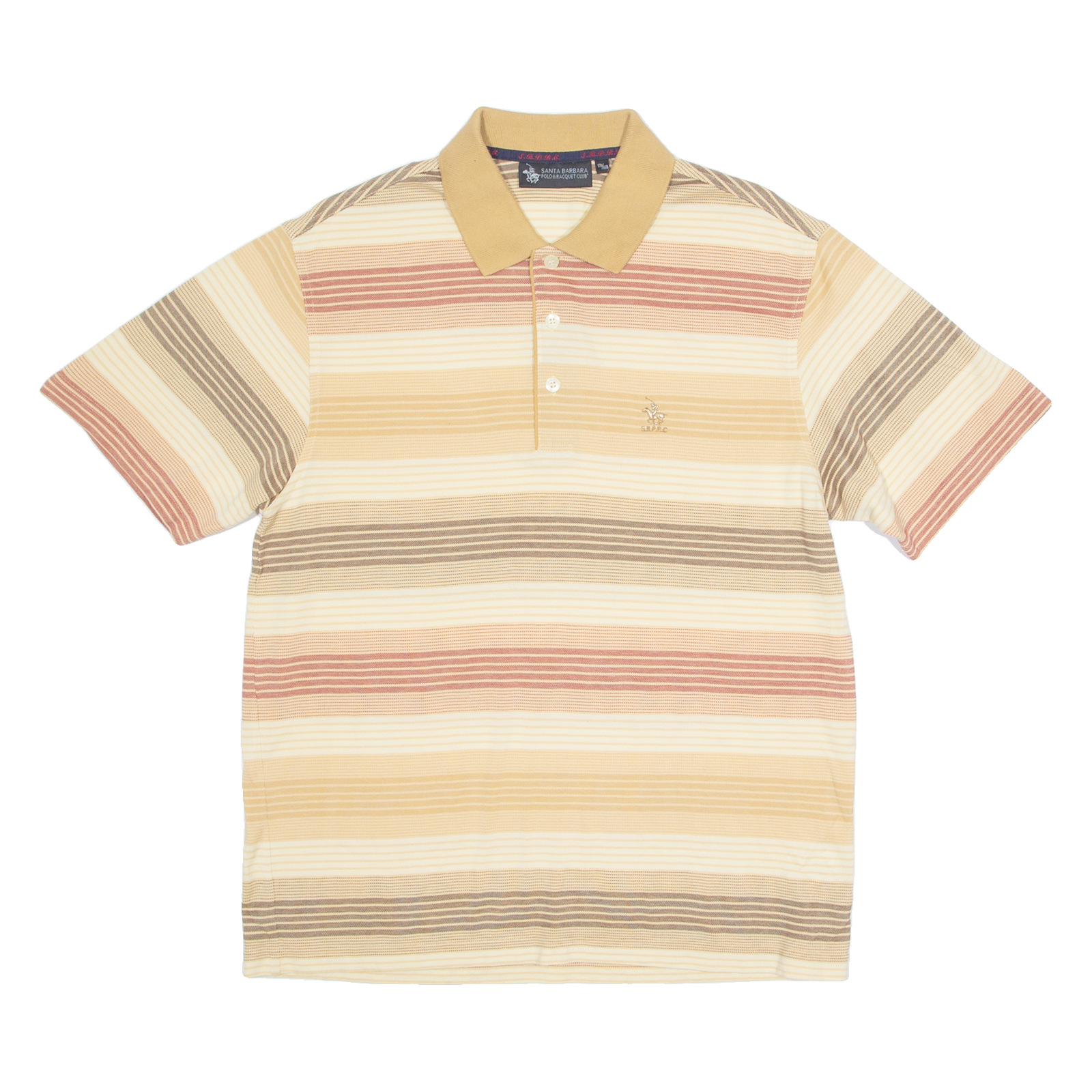 SANTA BARBARA POLO Mens Polo Shirt Beige Striped L Refurbished - N/A refurbished available on Cerqular