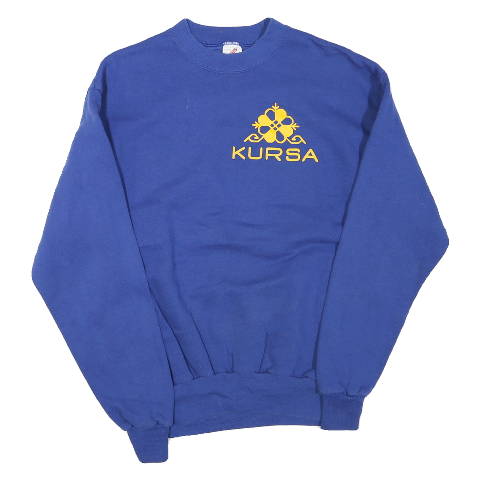 JERZEES Mens Blue Crew Neck Sweatshirt M Kursa Logo Cotton Blend Pullover Refurbished - N/A refurbished available on Cerqular