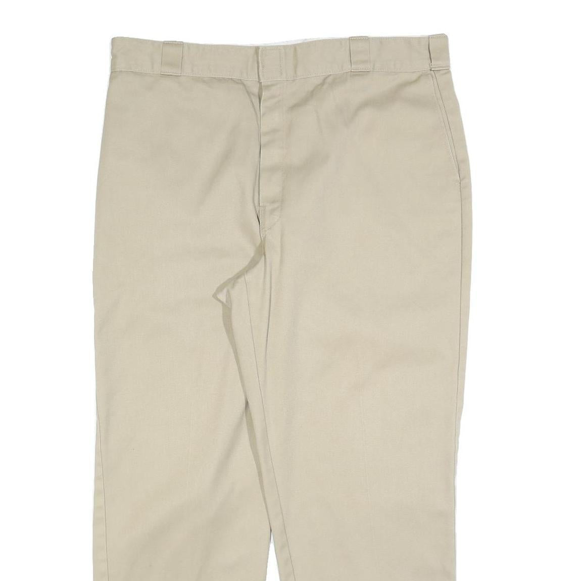DICKIES Mens Regular Fit Beige Cotton Blend Trousers W38 L30 Workwear Zip Refurbished - N/A refurbished available on Cerqular