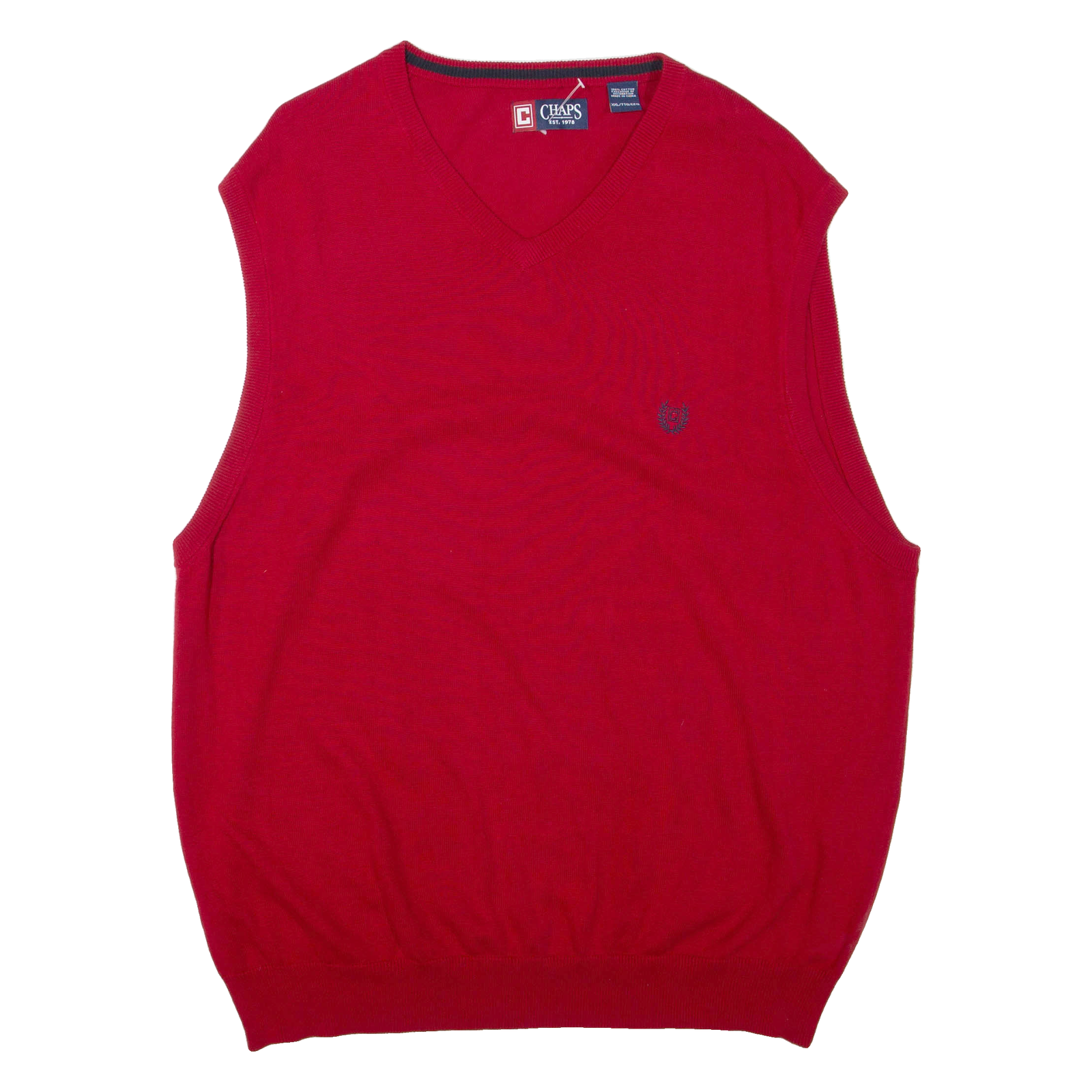 CHAPS Mens Jumper Red Tight Knit Sleeveless 2XL Refurbished - N/A refurbished available on Cerqular