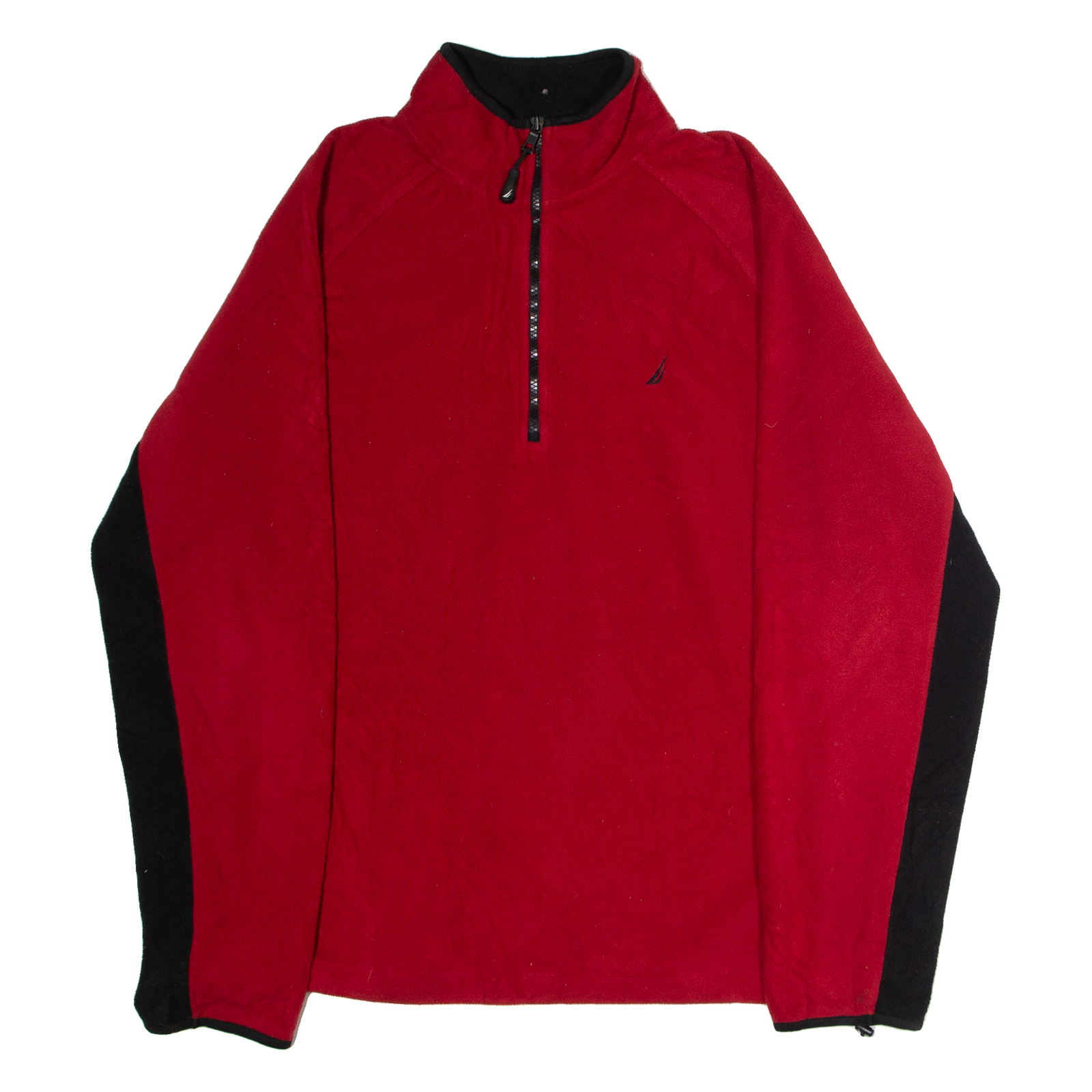 NAUTICA Mens Patterned Fleece Red Colourblock 1/4 Zip XL Refurbished - N/A refurbished available on Cerqular