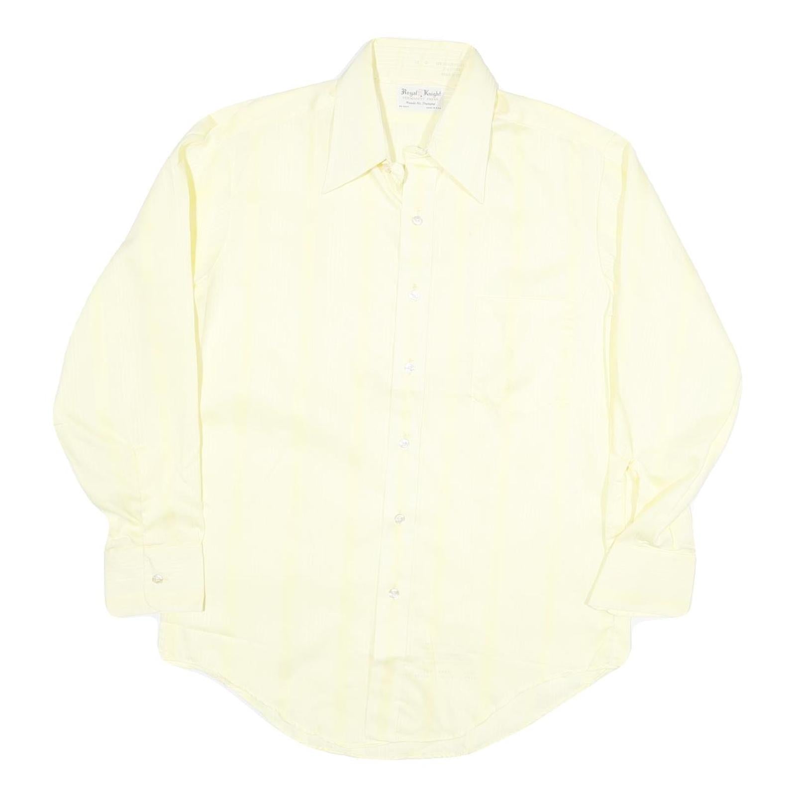 ROYAL KNIGHT Mens Yellow Shirt L Classic Cotton Blend Long Sleeve Formal Button Refurbished - N/A refurbished available on Cerqular