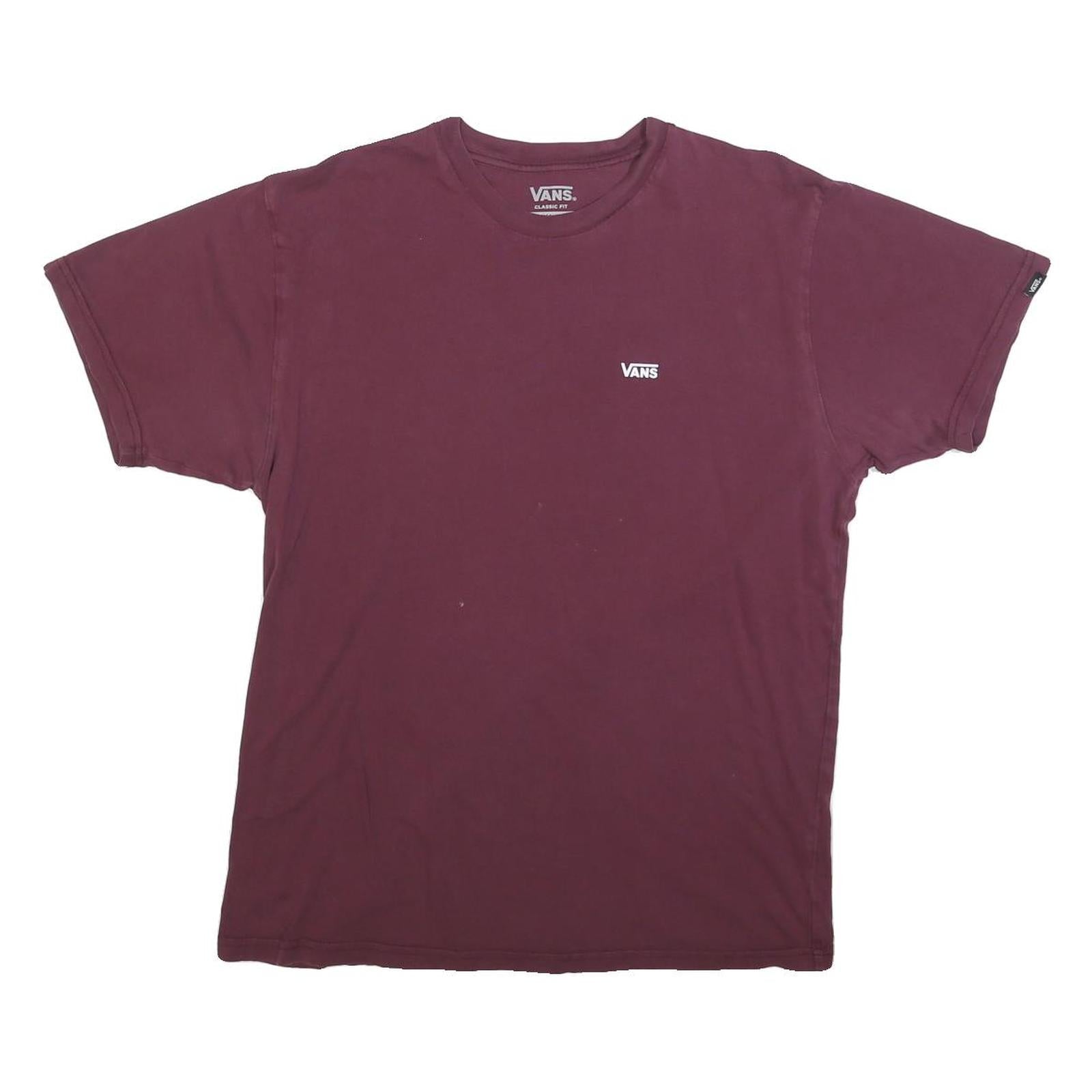 VANS Mens Maroon Classic Fit M Short Sleeve Crew Neck Cotton Blend T-Shirt Refurbished - N/A refurbished available on Cerqular