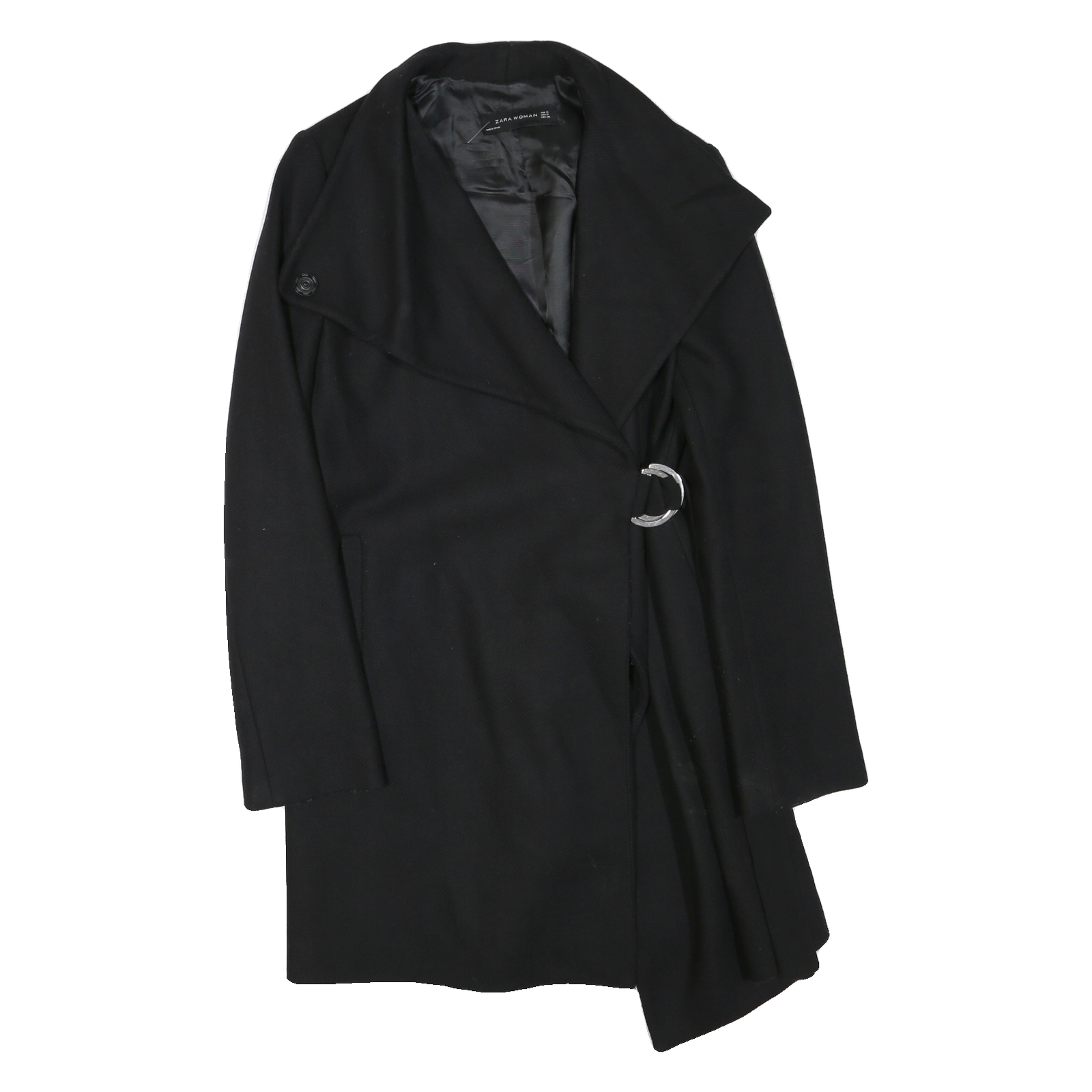 ZARA Womens Black Classic Jacket S Cotton Blend Button Closure Casual Outerwear Refurbished - N/A refurbished available on Cerqular