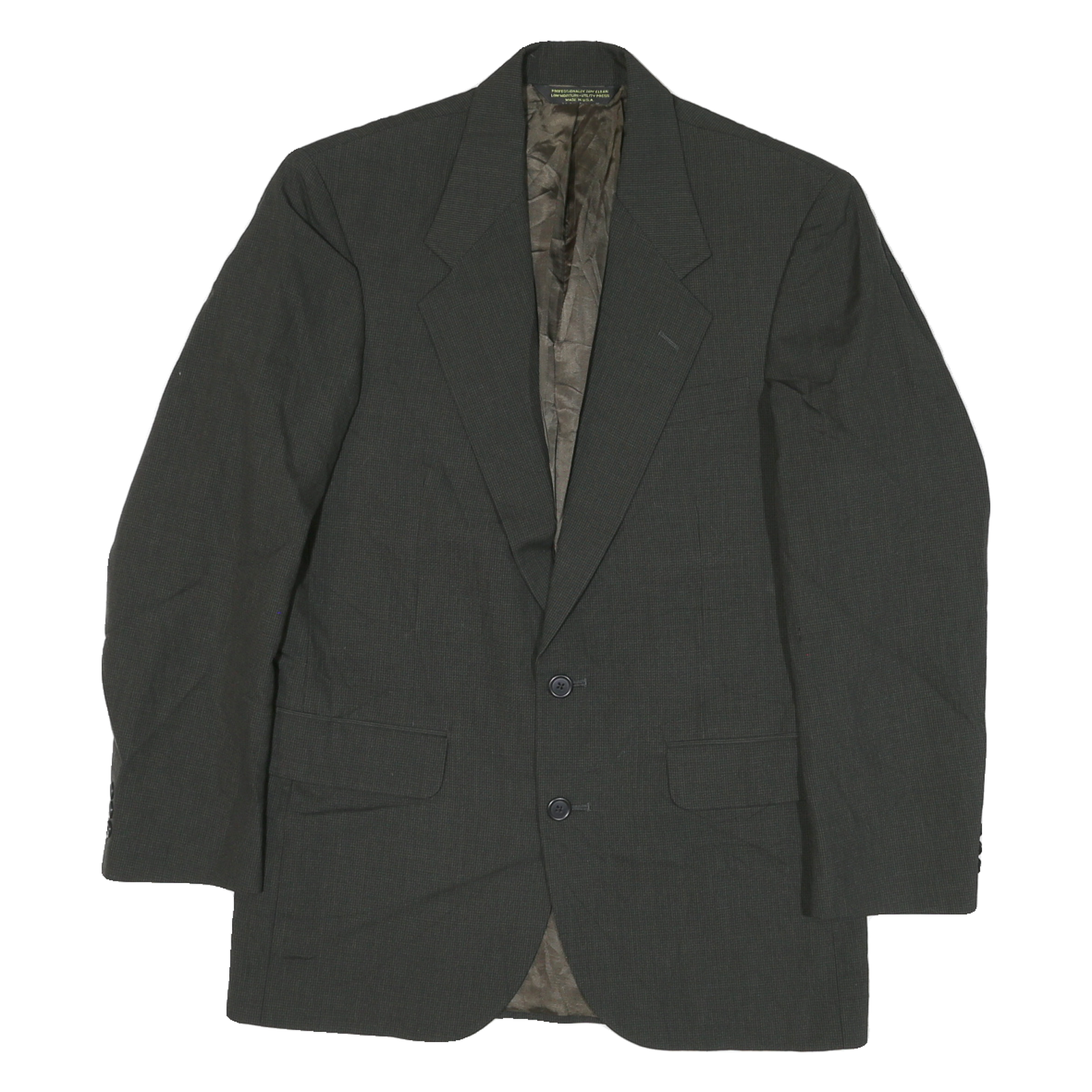 Mens Black Button Jacket M Polyester Blend Plain Classic Formal Wear Refurbished - N/A refurbished available on Cerqular