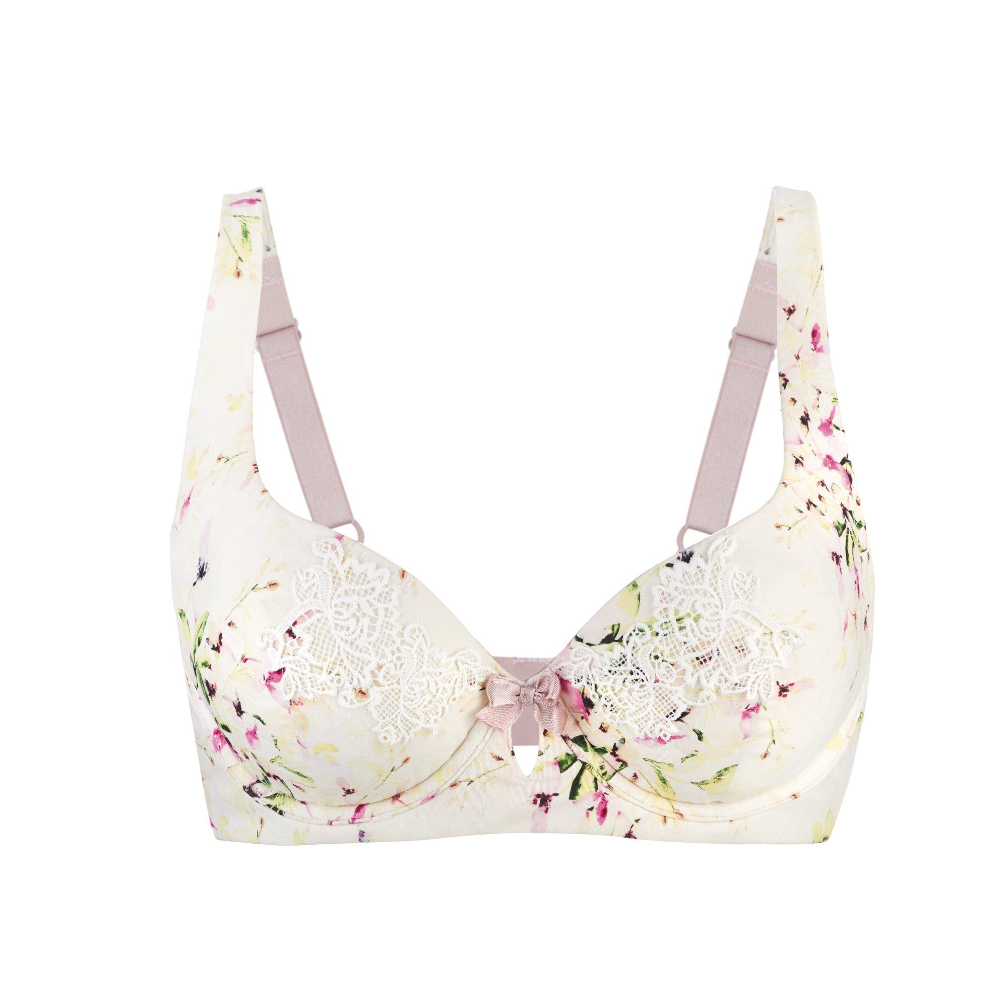Sunbleached Floral Silk & Organic Cotton Supportive Bra | Size: 32B Refurbished - Julie May Lingerie refurbished available on Cerqular