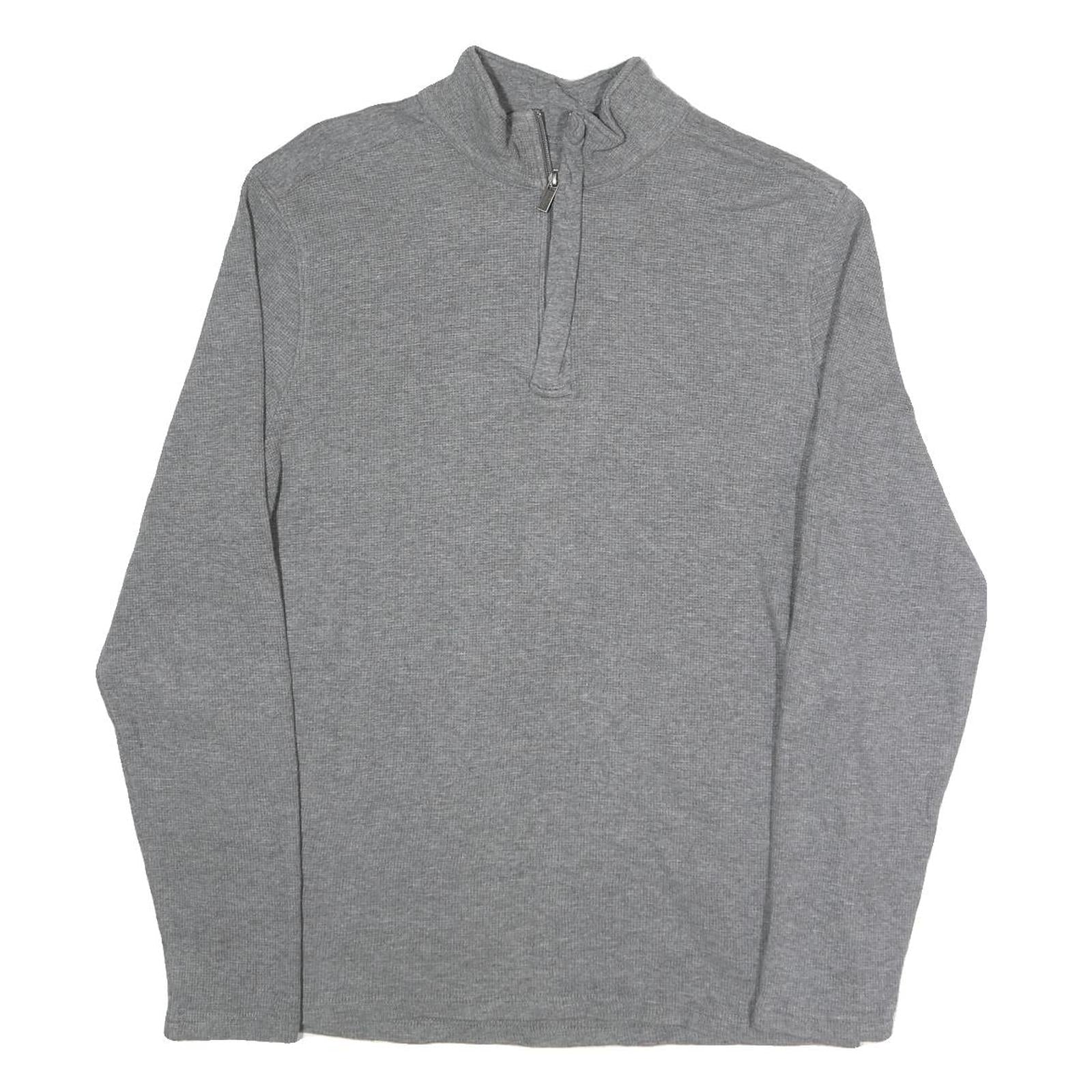 MICHAEL KORS Mens Grey 1/4 Zip Sweatshirt L Polyester Blend Pullover Casual Refurbished - N/A refurbished available on Cerqular