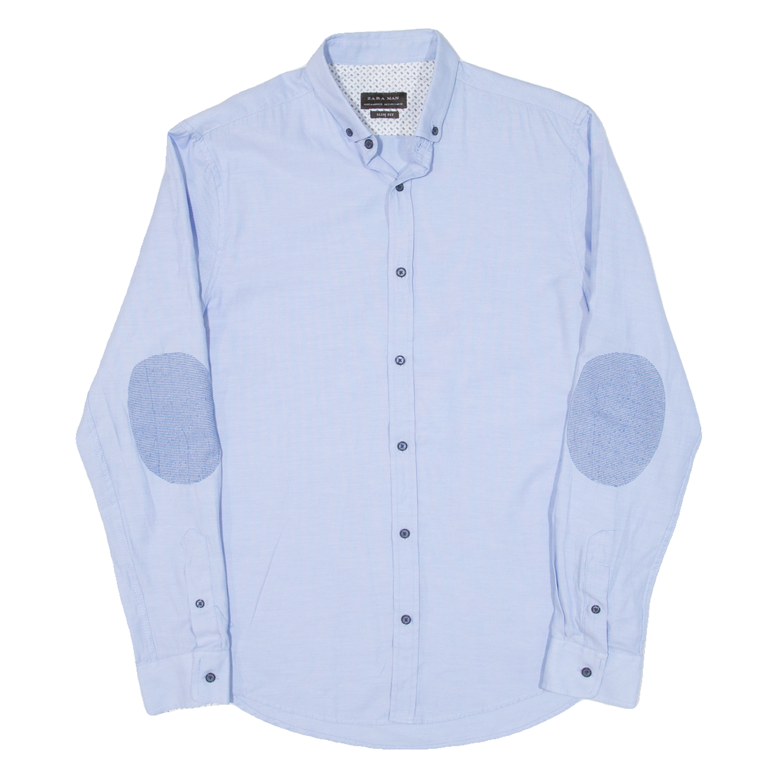 ZARA MAN Slim Fit Mens Plain Shirt Blue Long Sleeve S Refurbished - N/A refurbished available on Cerqular