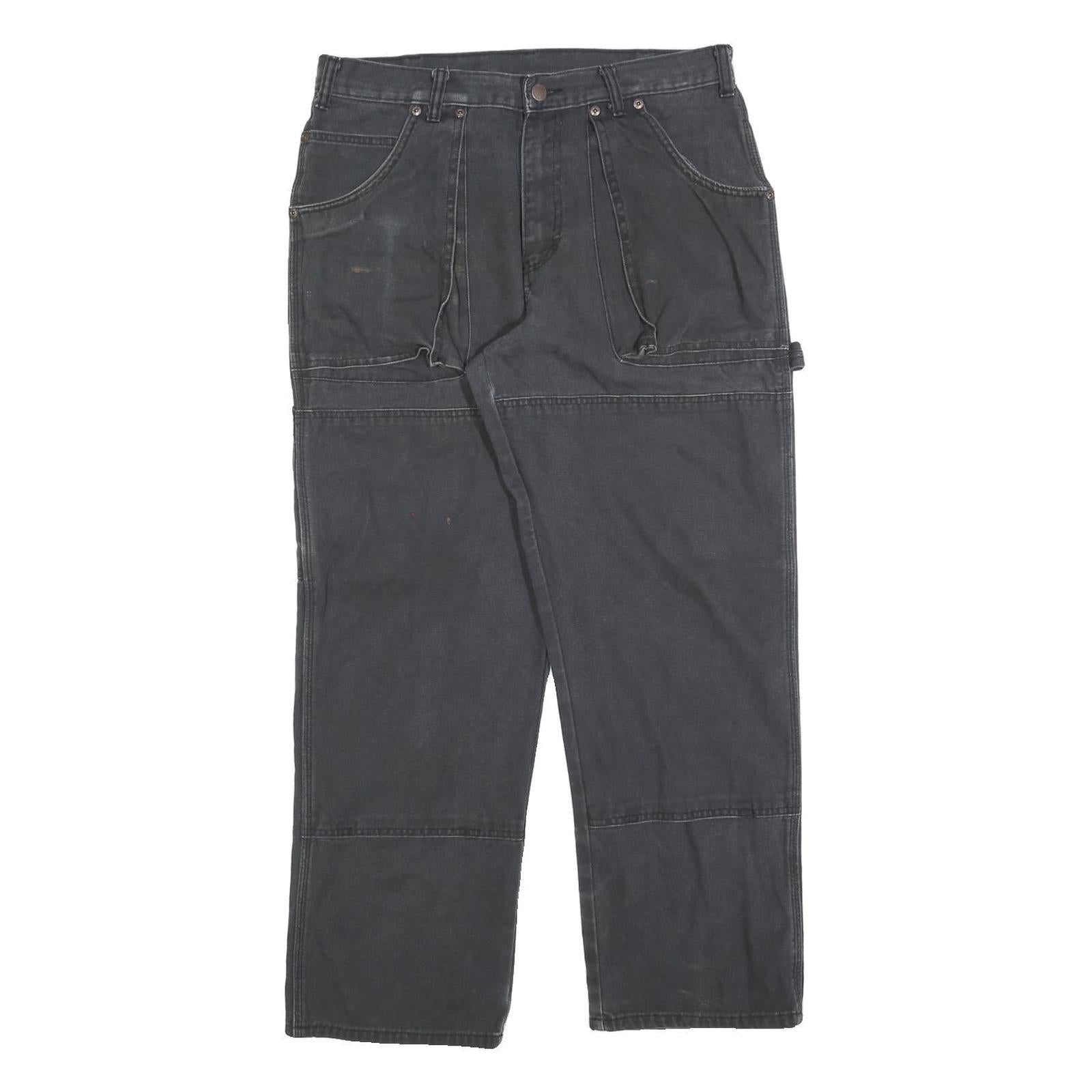 DICKIES Mens Regular Fit Black Cotton Blend Workwear Trousers W34 L30 Utility Refurbished - N/A refurbished available on Cerqular