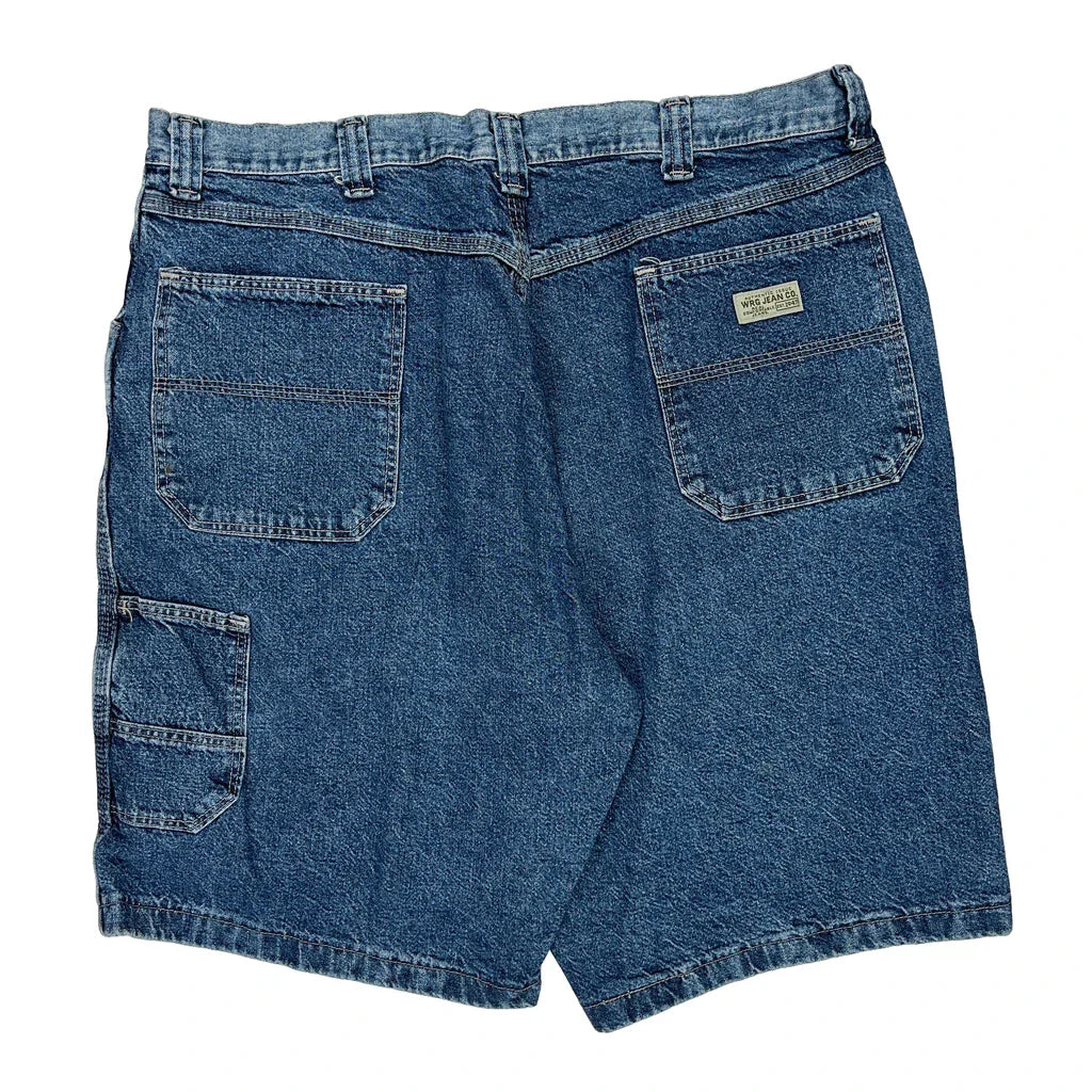 Wrangler Denim Shorts - 37W 9L Blue Denim Refurbished - Thrifted (note: this is a term often used to describe second- refurbished available on Cerqular