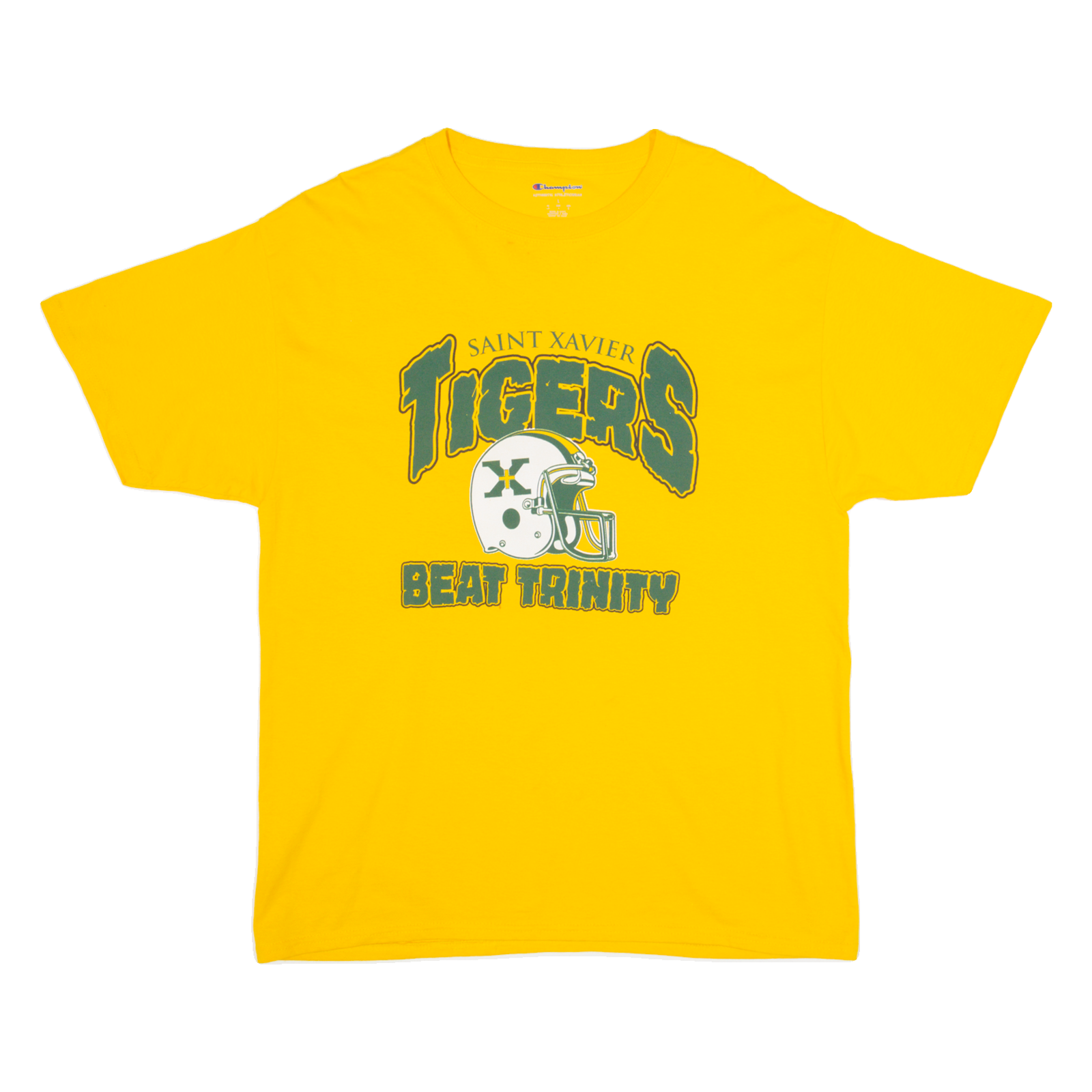 CHAMPION Saint Xavier Tigers Mens T-Shirt Yellow USA L Refurbished - N/A refurbished available on Cerqular