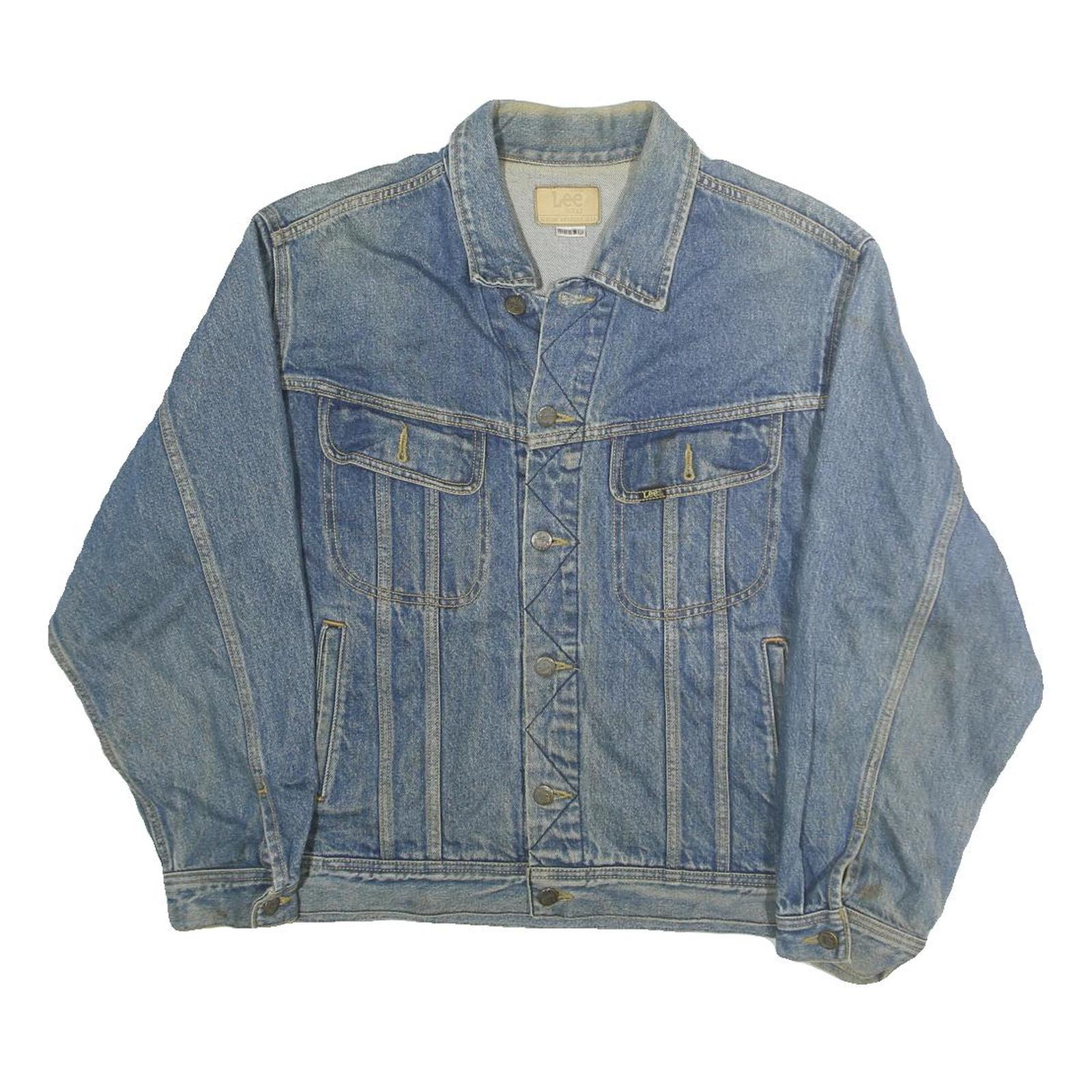 LEE Mens Blue Denim Button Jacket L Cotton Classic Vintage Style Casual Refurbished - N/A refurbished available on Cerqular