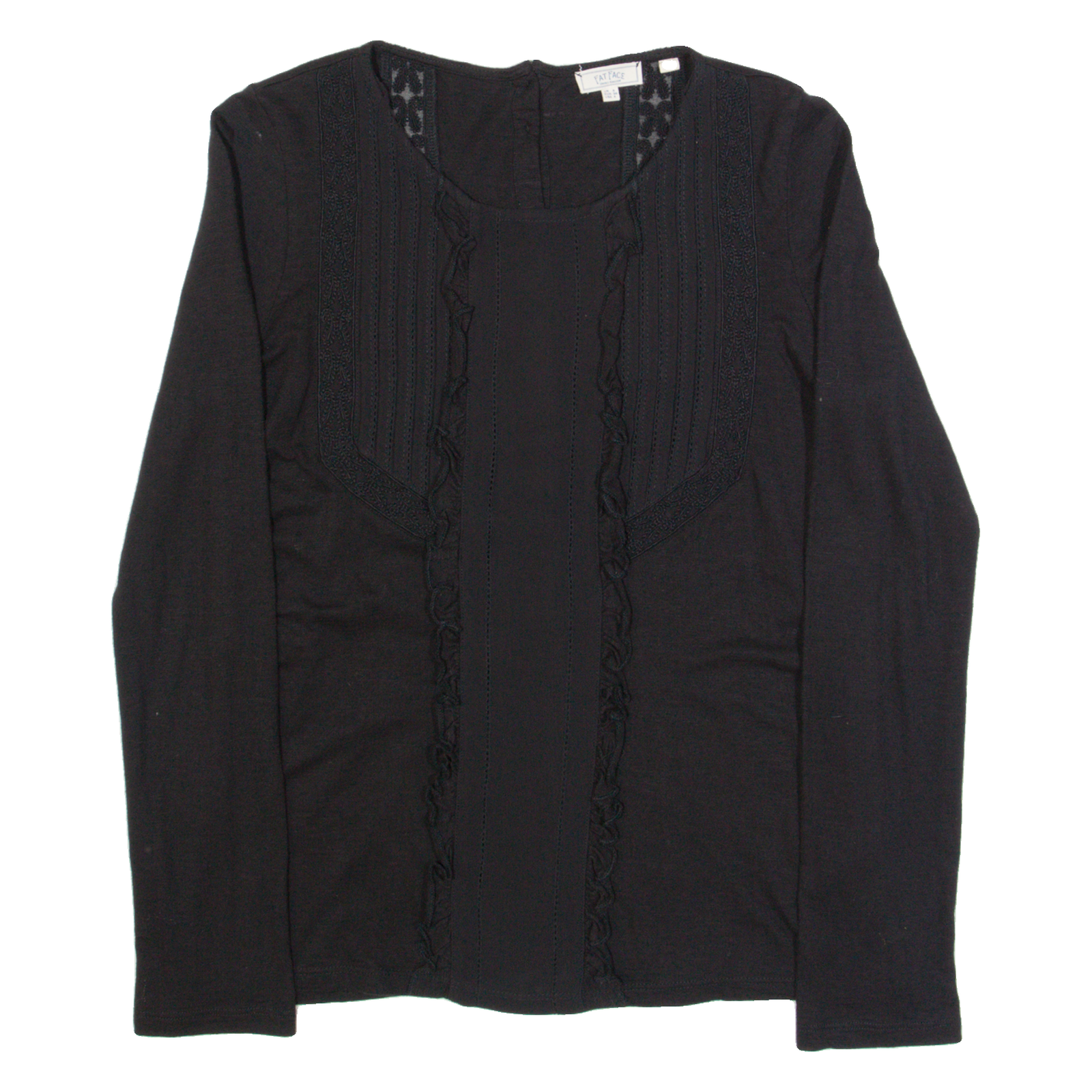 FAT FACE Womens Top Black Long Sleeve UK 8 Refurbished - N/A refurbished available on Cerqular