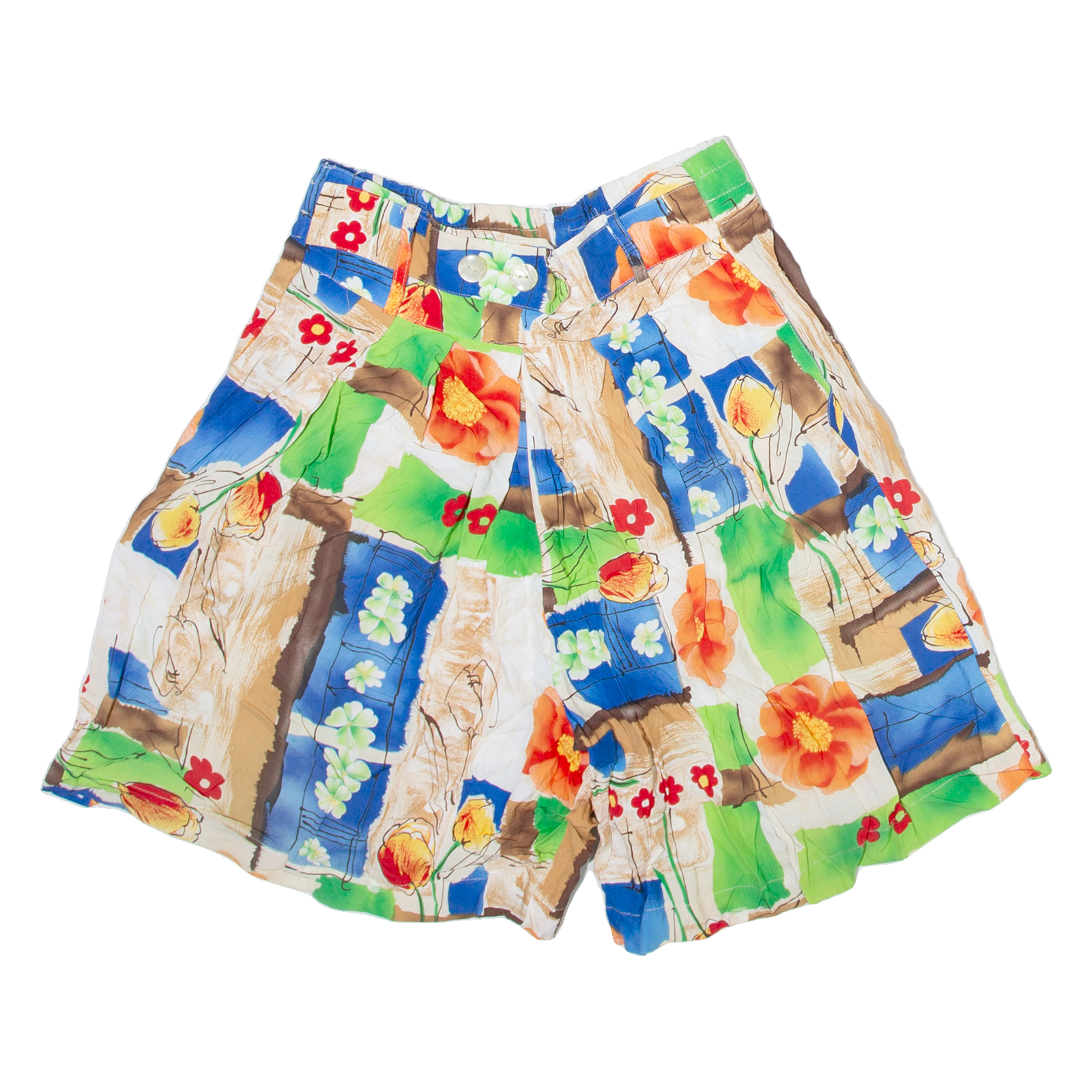 Womens Casual Shorts Green Relaxed Floral S W28 Refurbished - N/A refurbished available on Cerqular