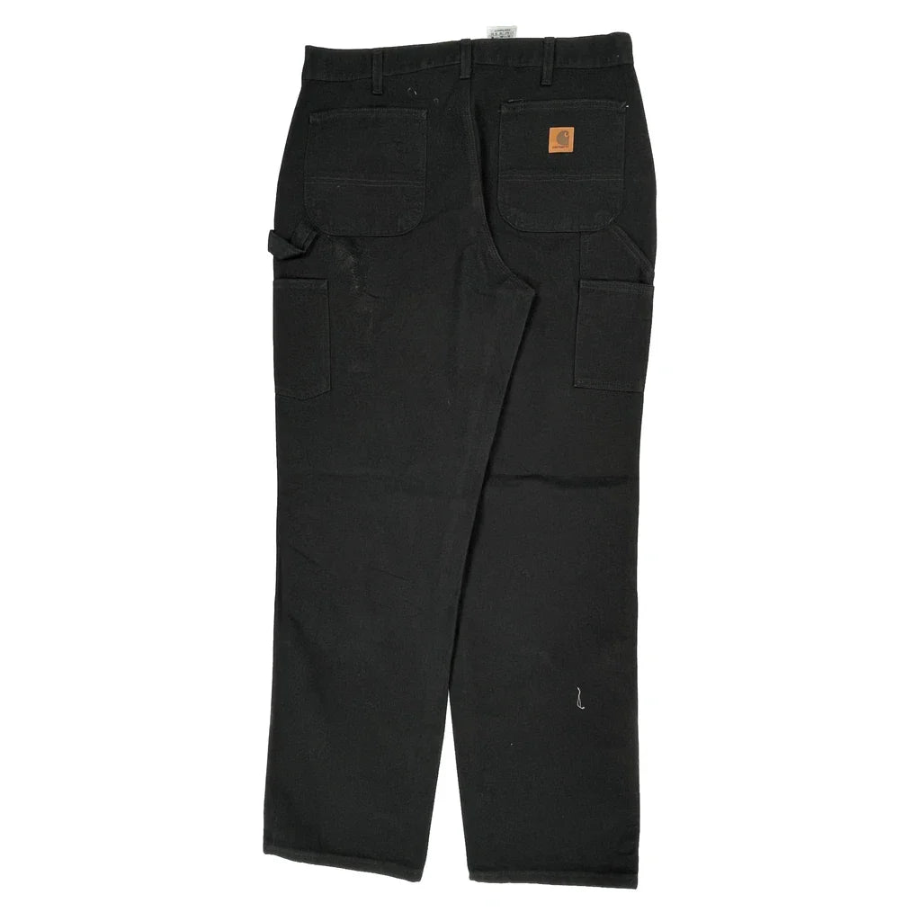 Original Dungaree Fit Carhartt Carpenter Trousers - 36W 34L Black Cotton Refurbished - Thrifted (note: this is a term often used to describe second- refurbished available on Cerqular
