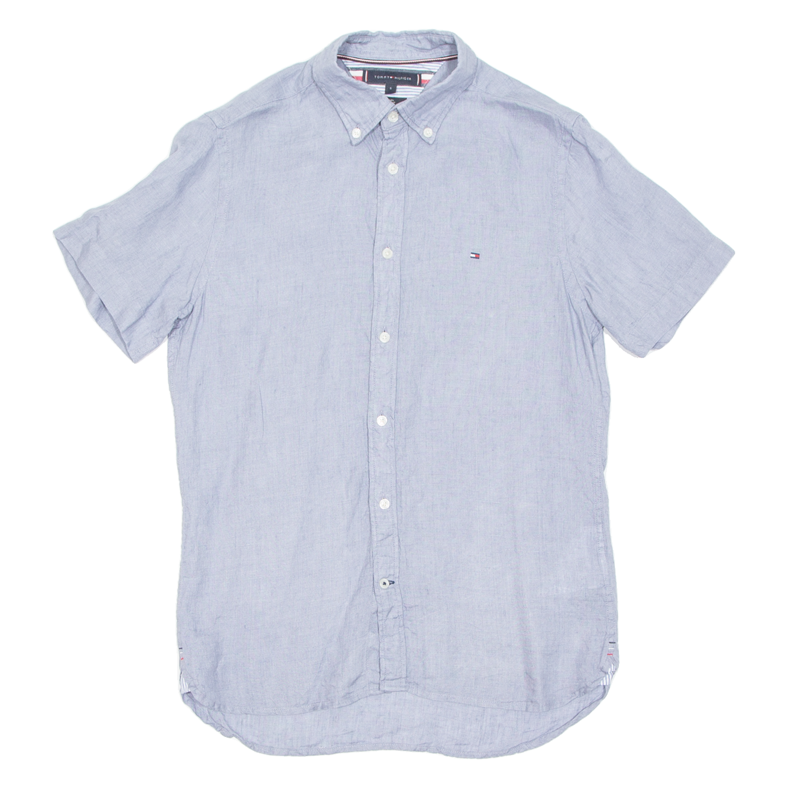 TOMMY HILFIGER Slim Fit Mens Plain Shirt Blue S Refurbished - N/A refurbished available on Cerqular