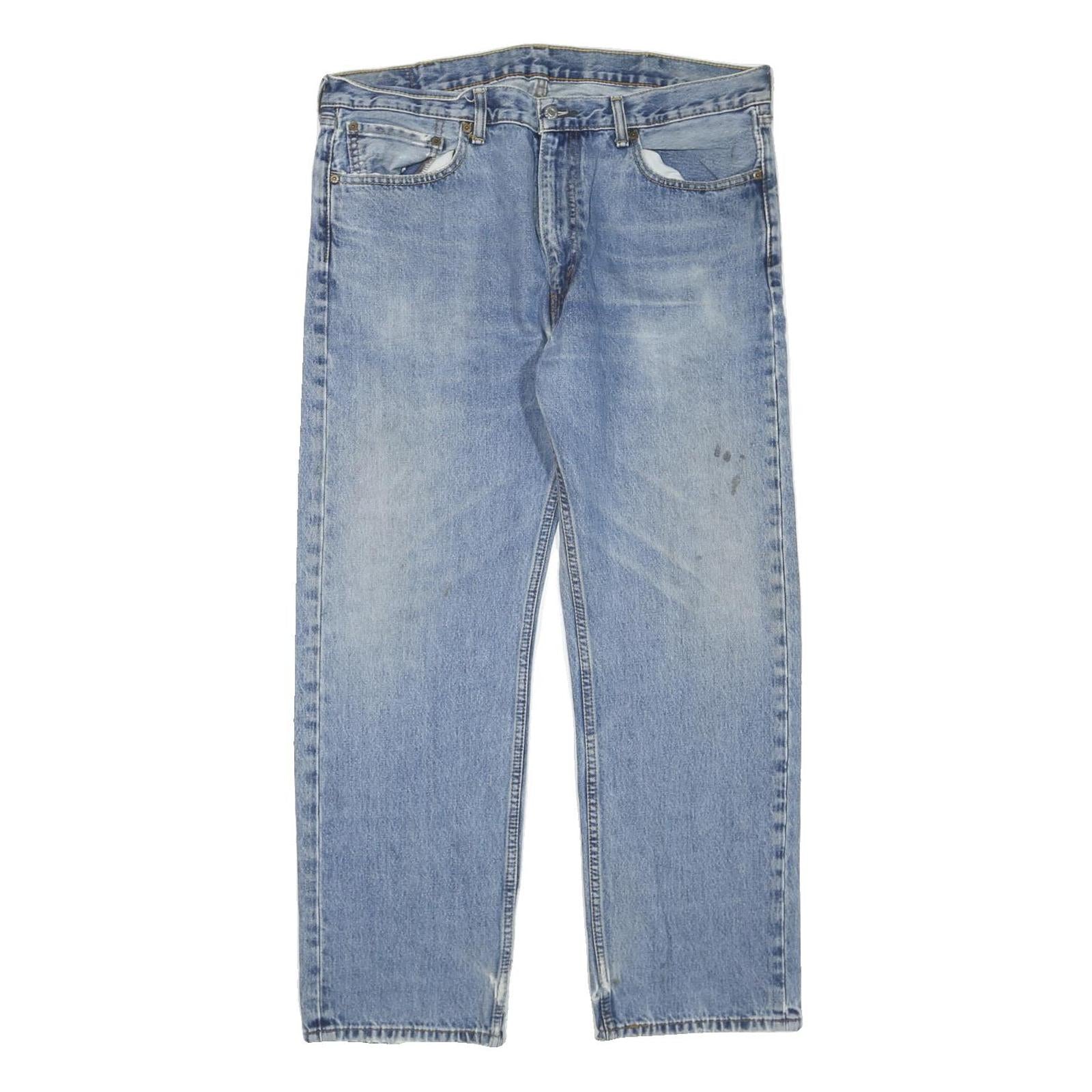 LEVI'S 505 Mens Jeans Blue Regular Straight Denim Medium W38 L30 Classic Fit Zip Refurbished - N/A refurbished available on Cerqular