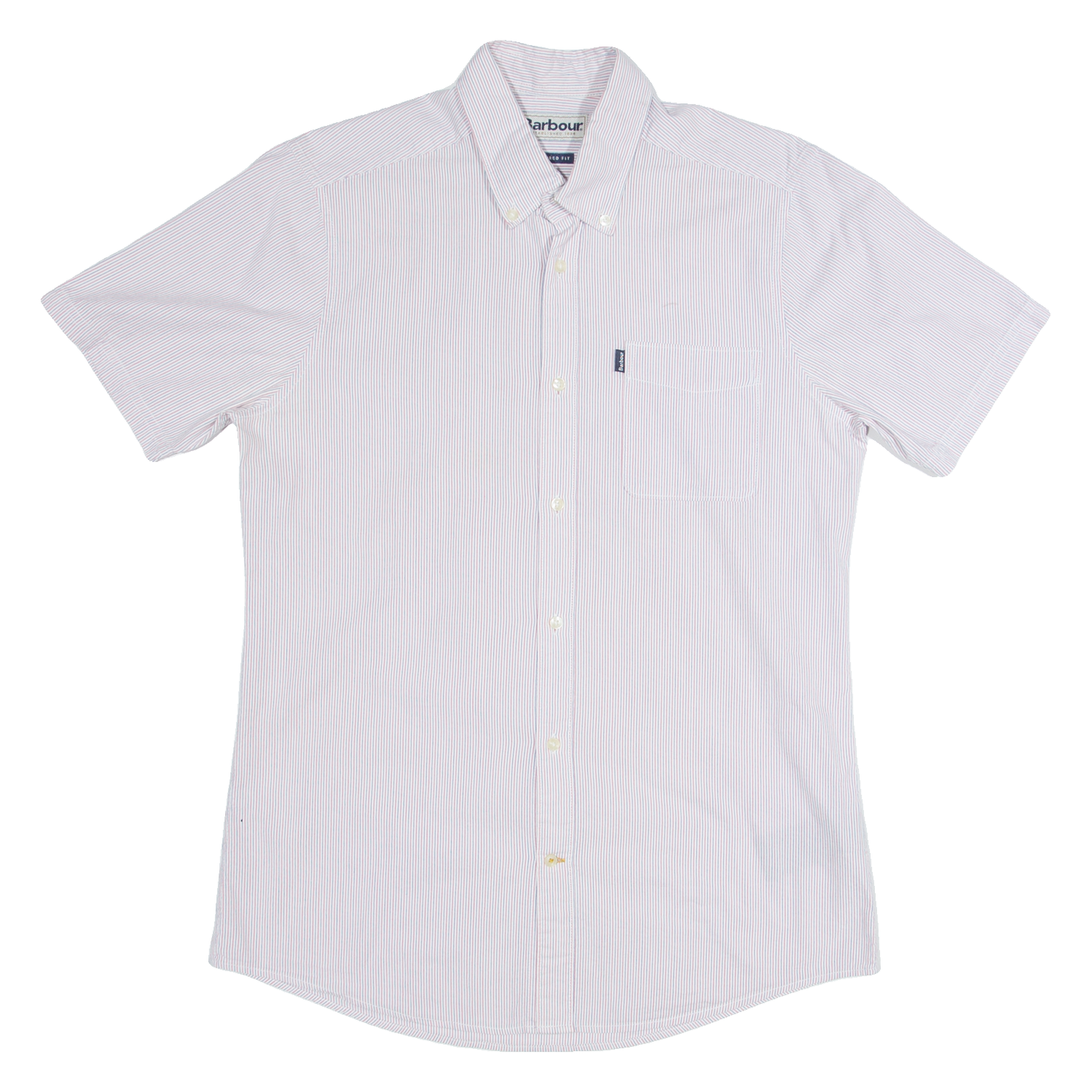 BARBOUR Seesucker Mens Shirt Red Striped S Refurbished - N/A refurbished available on Cerqular