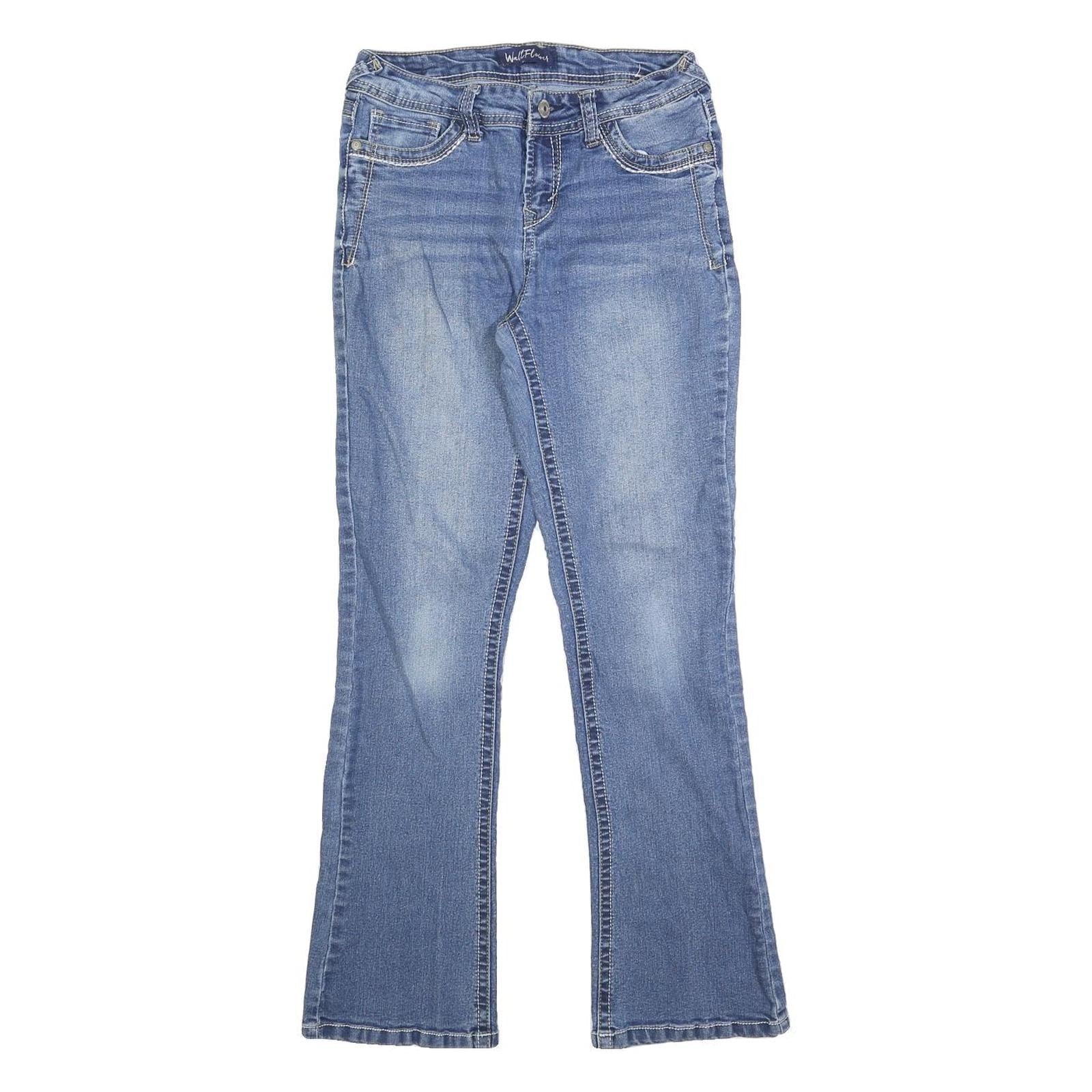WALL FLOWER Womens Slim Blue Denim Slim Jeans W26 L30 Stylish Embroidered Refurbished - N/A refurbished available on Cerqular