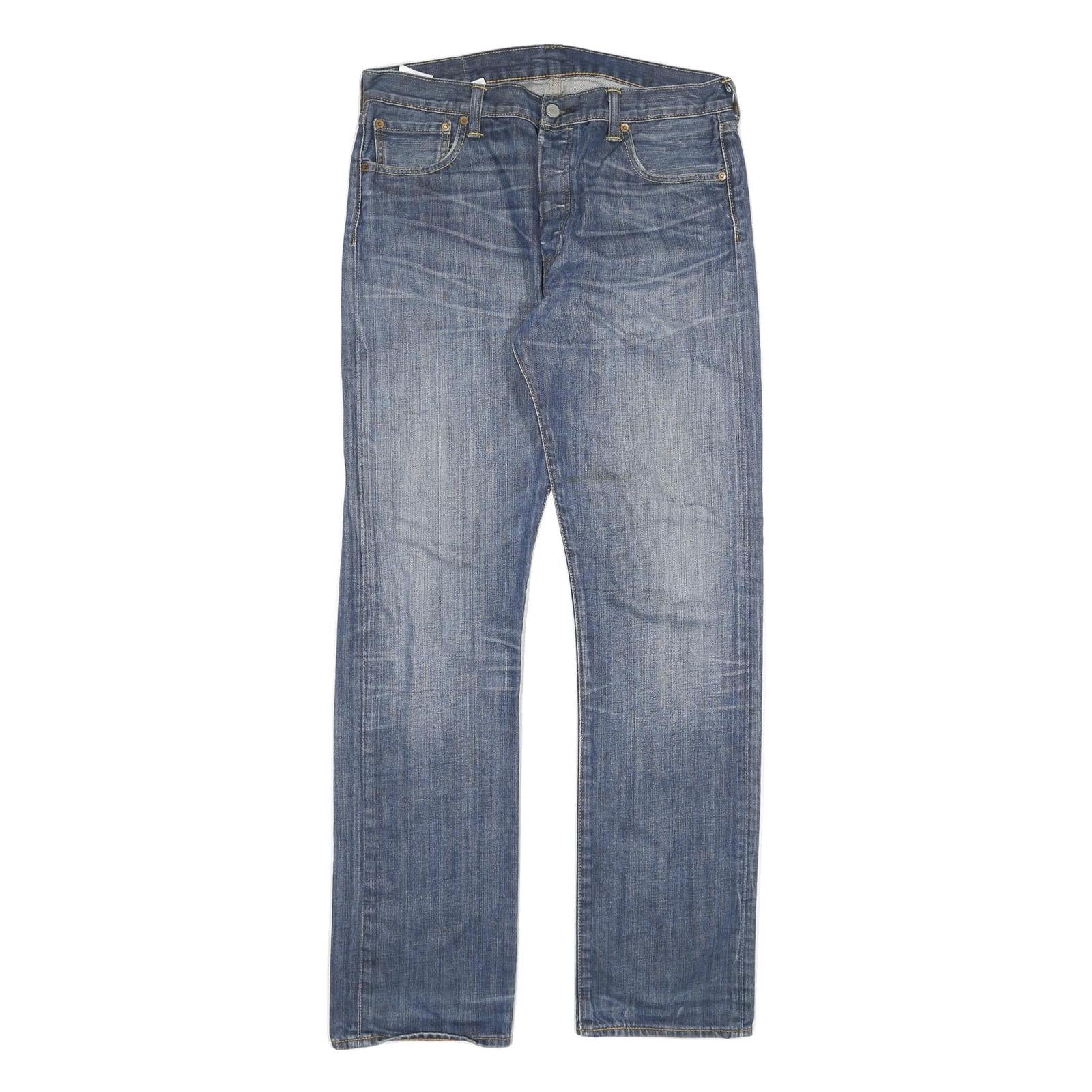LEVI'S Mens Regular Blue Jeans Denim Medium W32 L34 Classic Button Fly Refurbished - N/A refurbished available on Cerqular