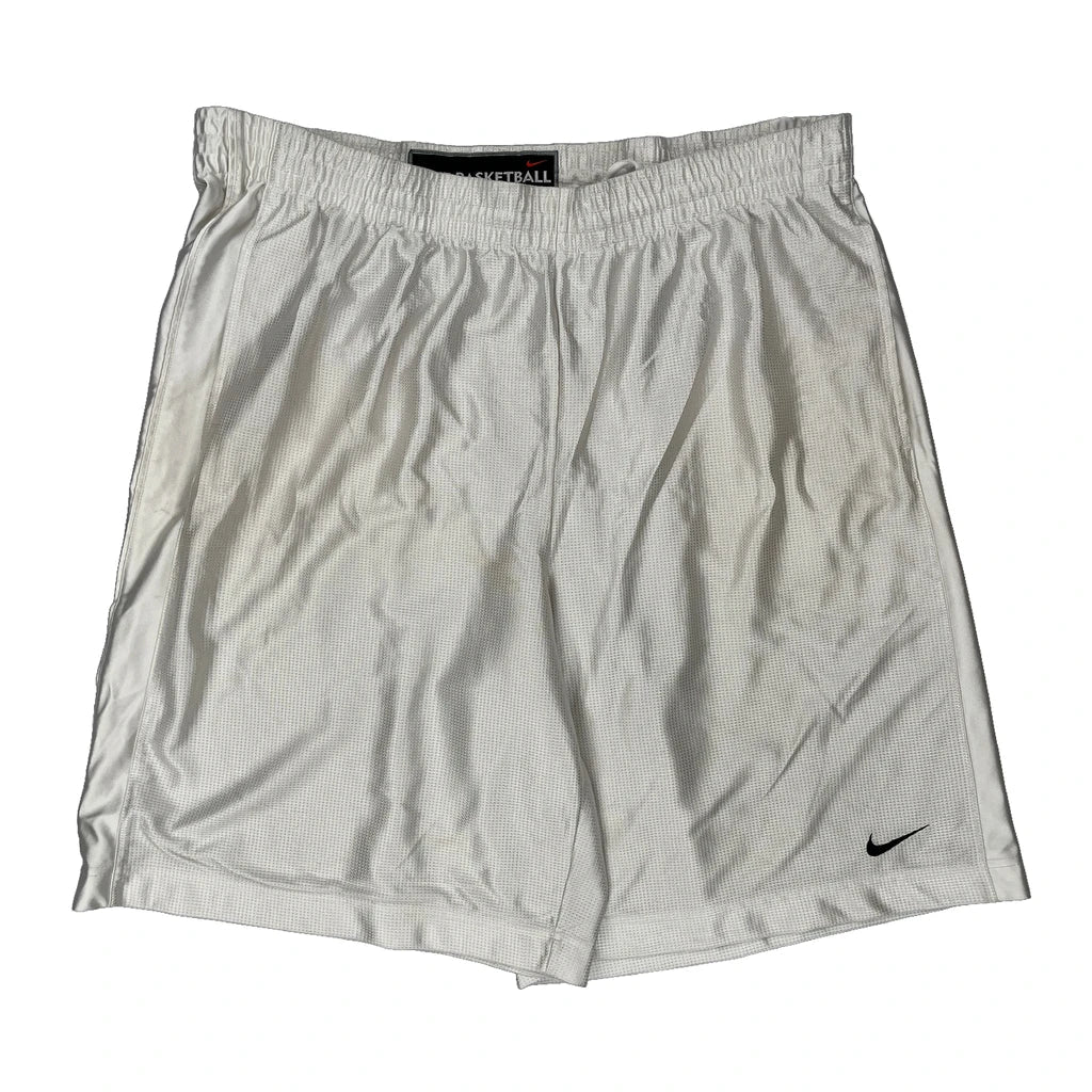 Nike Sport Shorts - 2XL White Polyester Refurbished - Thrifted (note: this is a term often used to describe second- refurbished available on Cerqular