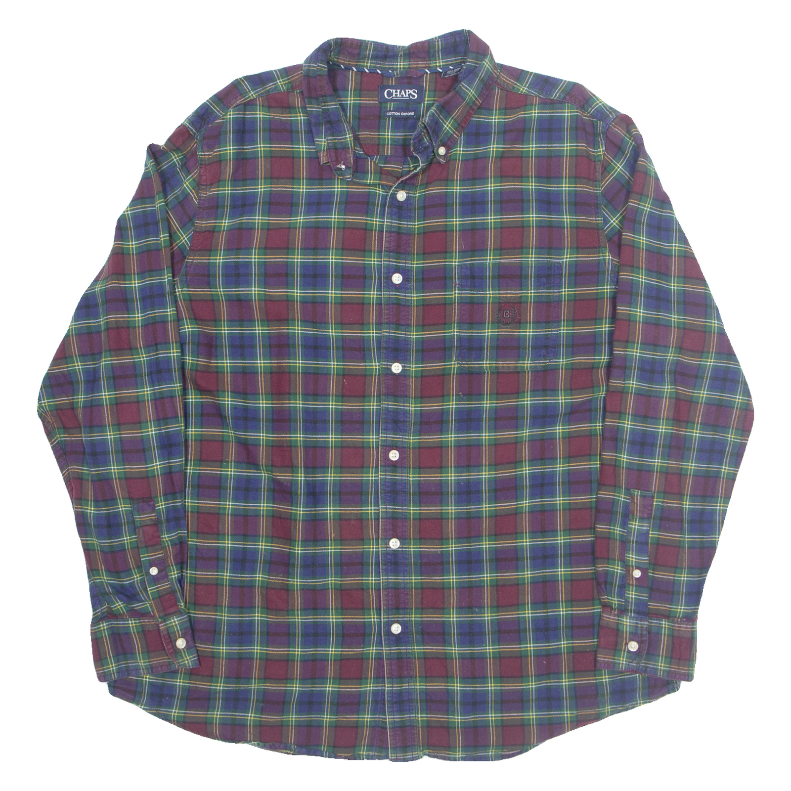 CHAPS Mens Shirt Purple Plaid Long Sleeve XL Refurbished - N/A refurbished available on Cerqular
