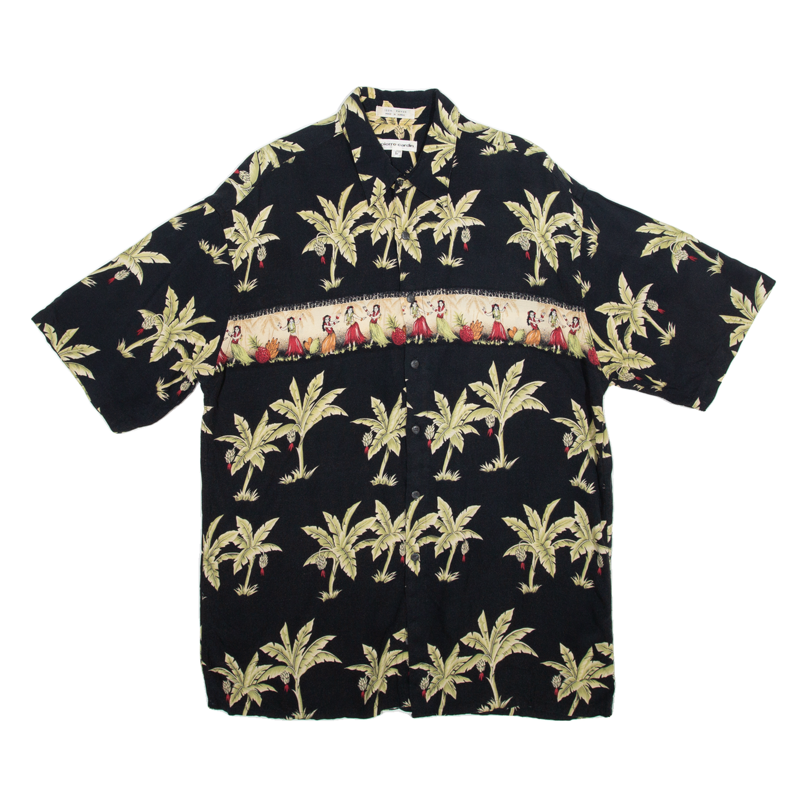 PIERRE CARDIN Mens Hawaiian Shirt Black Floral L Refurbished - N/A refurbished available on Cerqular