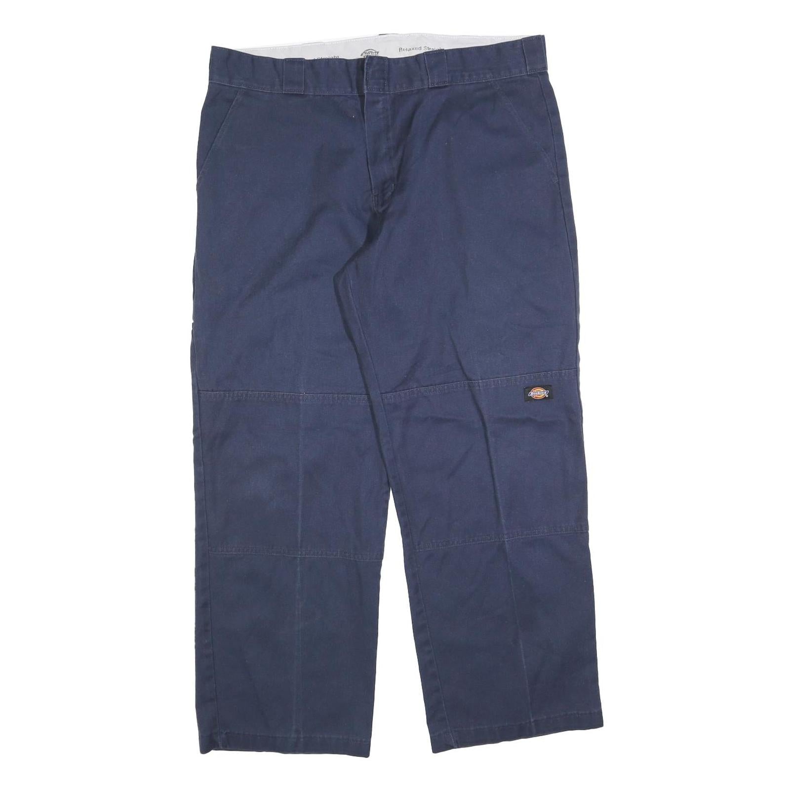 DICKIES Mens Cotton Blend Navy Regular Straight Trousers W38 L30 Workwear Refurbished - N/A refurbished available on Cerqular
