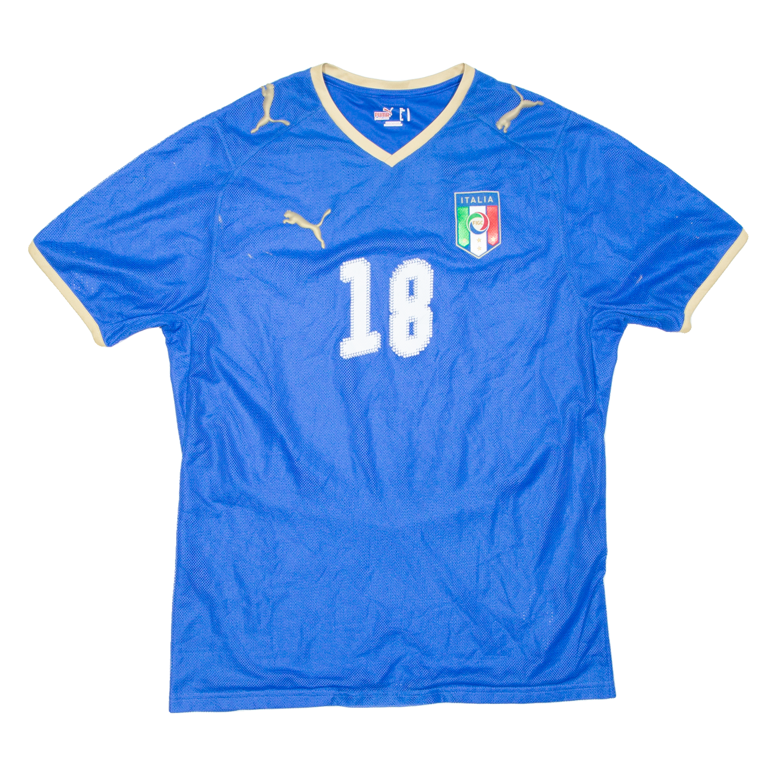PUMA Italy Mens Football Shirt Jersey Blue USA V-Neck M Refurbished - N/A refurbished available on Cerqular