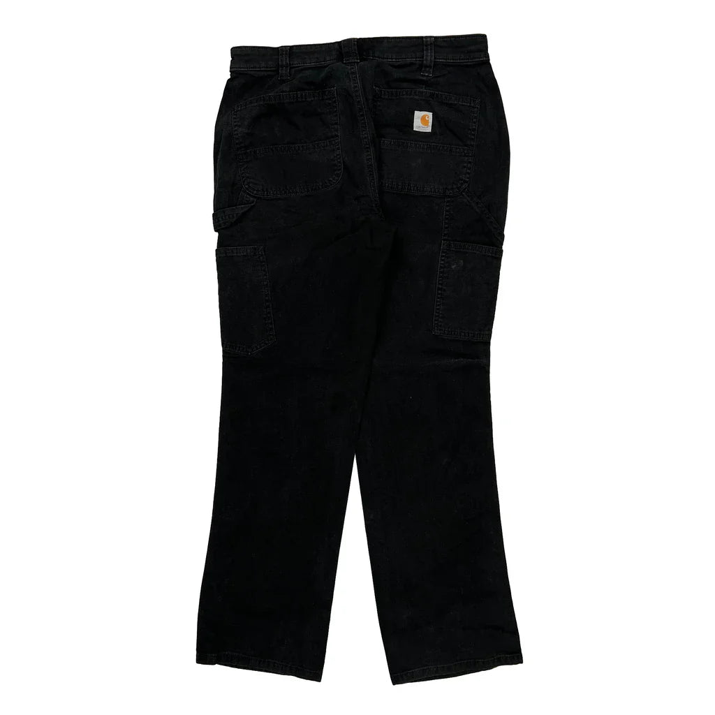 Carhartt Carpenter Trousers - 32W 31L Black Cotton Refurbished - Thrifted (note: this is a term often used to describe second- refurbished available on Cerqular