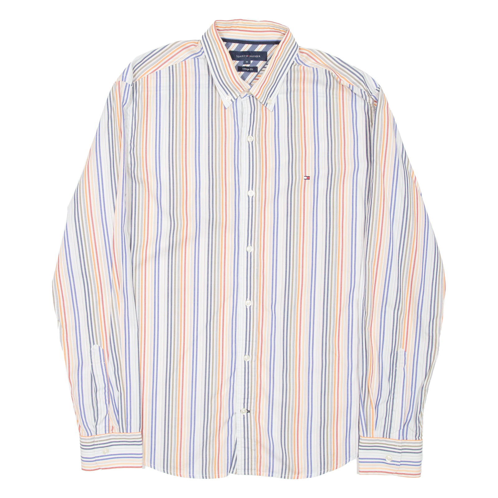 TOMMY HILFIGER Fit Mens Shirt Blue Striped Long Sleeve M Refurbished - N/A refurbished available on Cerqular