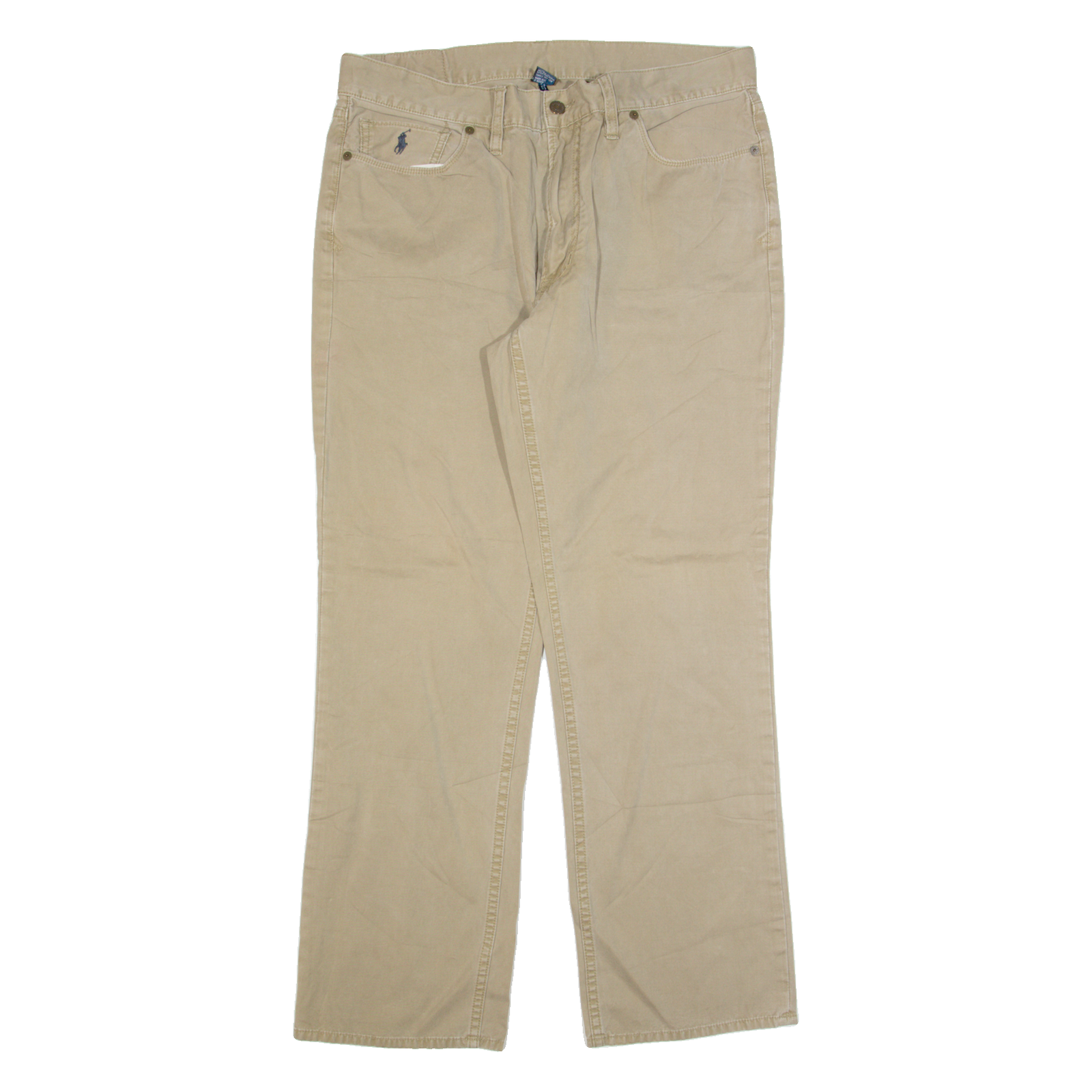 POLO RALPH LAUREN Mens Trousers Beige Regular Straight W35 L30 Refurbished - N/A refurbished available on Cerqular