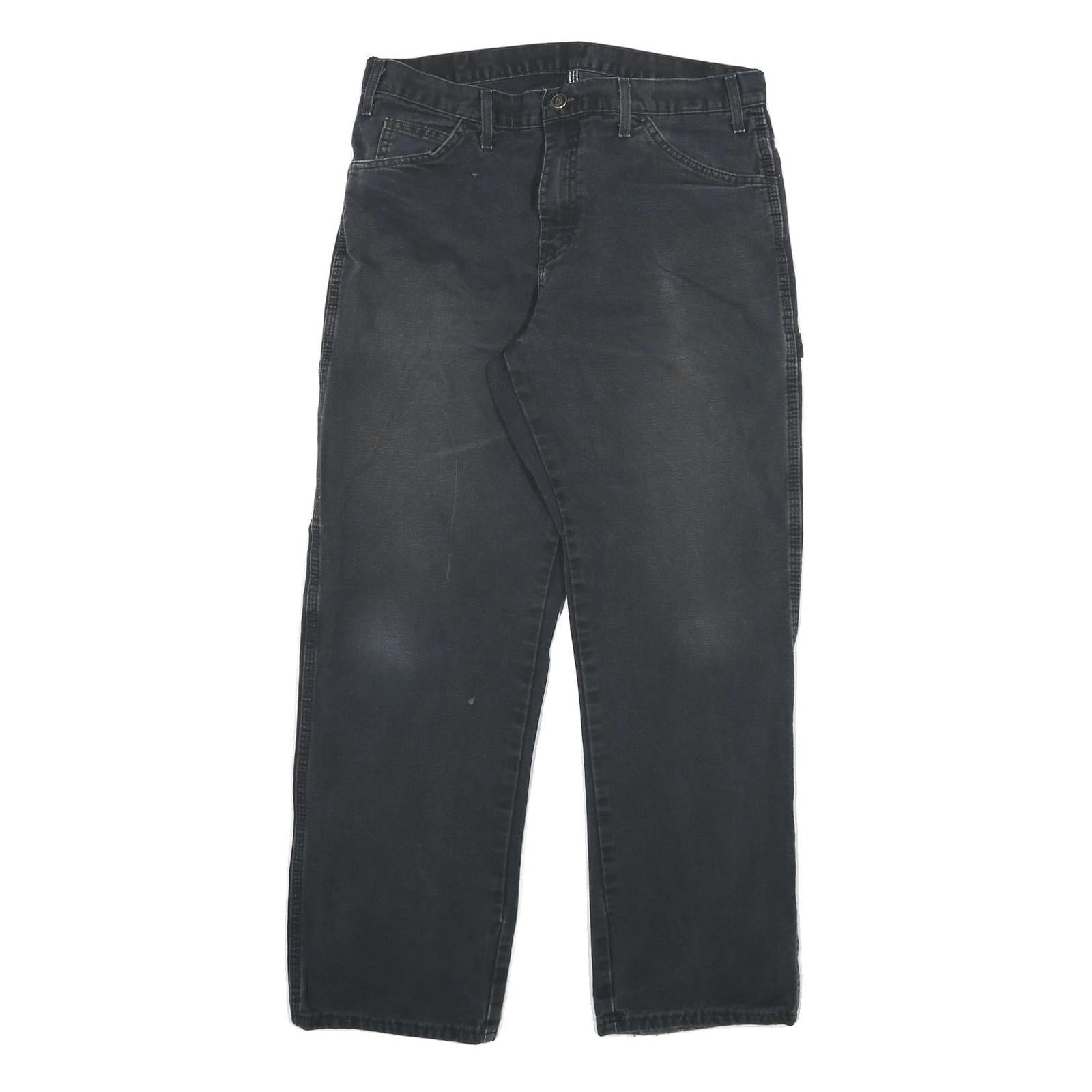 DICKIES Mens Regular Fit Black Denim Jeans W34 L32 Workwear Zip Closure Refurbished - N/A refurbished available on Cerqular