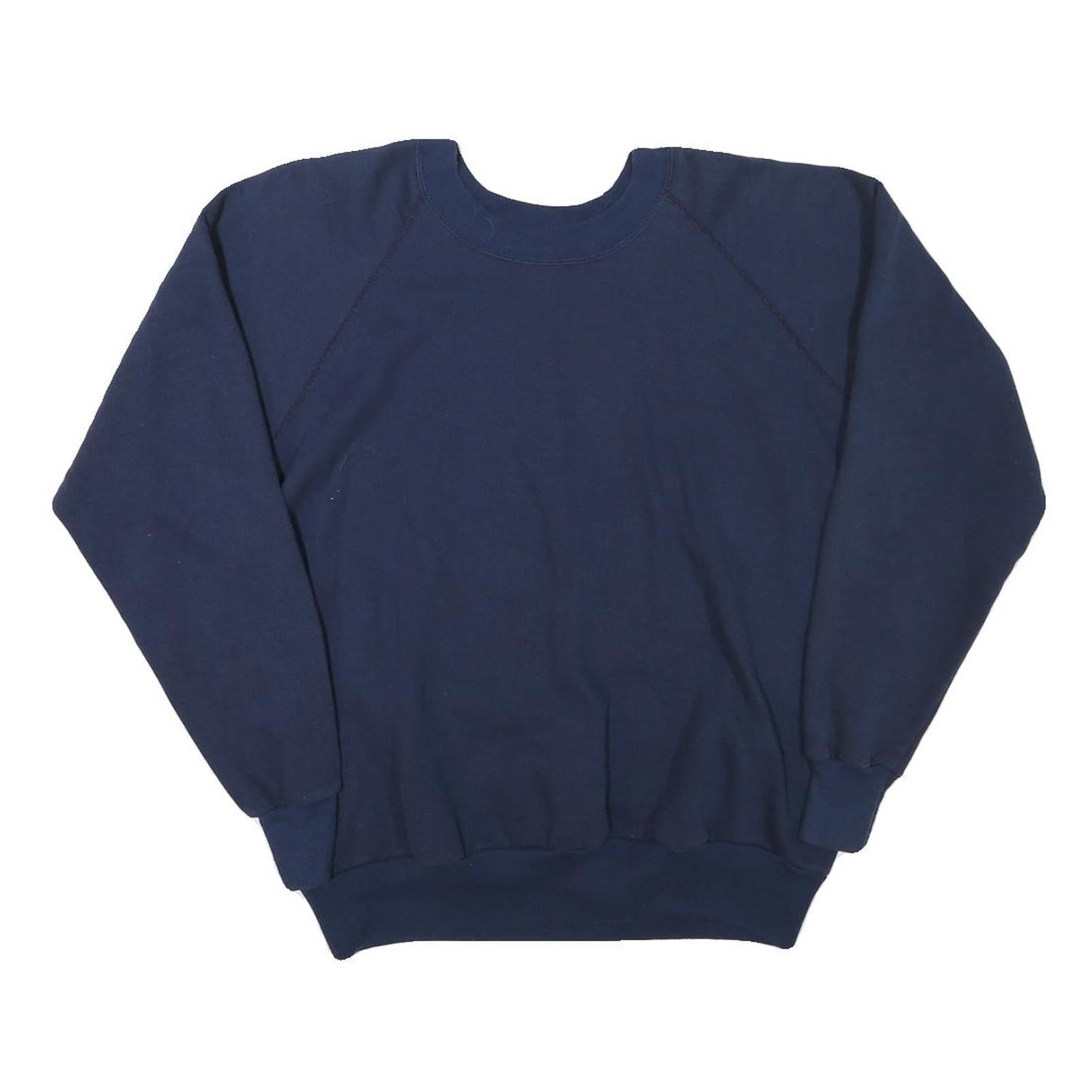 J E MORGAN Mens Navy Blue Sweatshirt Crew Neck L Casual Cotton Blend Pullover Refurbished - N/A refurbished available on Cerqular